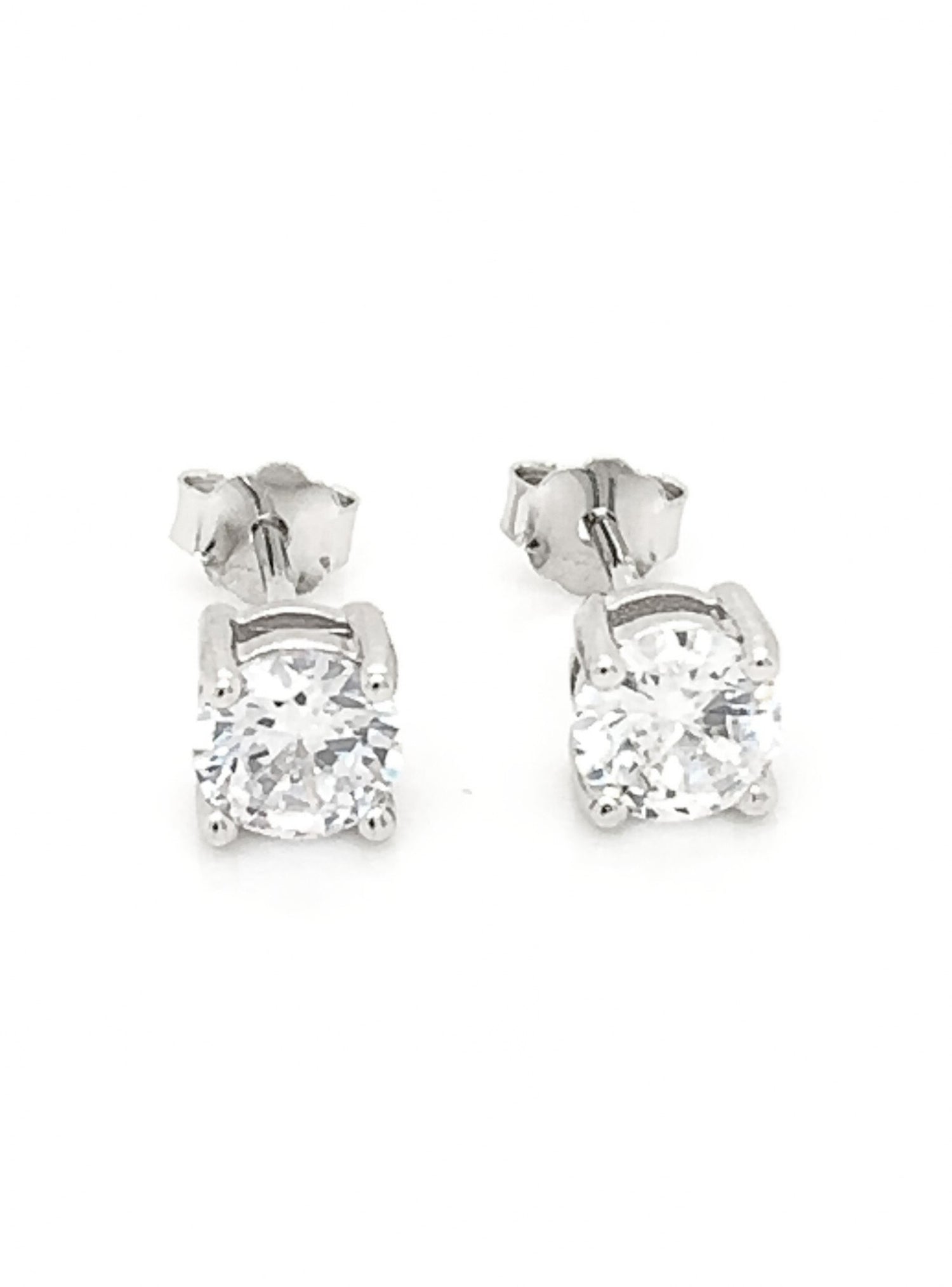 Cz Round 5mm Stud Earrings in Sterling Silver