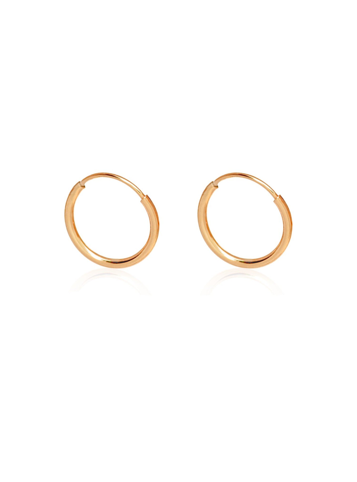Small Gypsy Endless Hoop Earrings in 9ct Rose