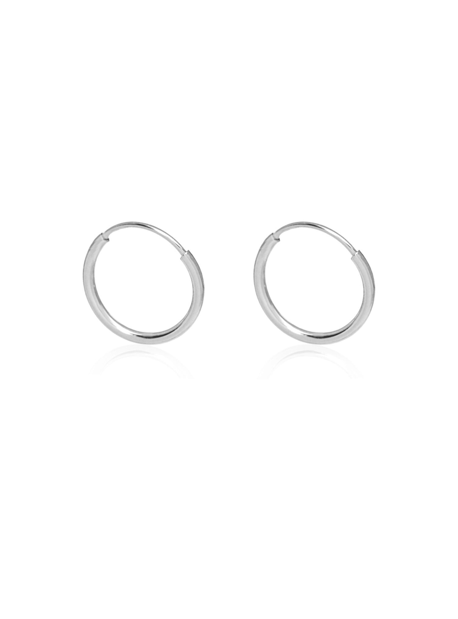 Small Gypsy Endless Hoop Earrings in 9ct White