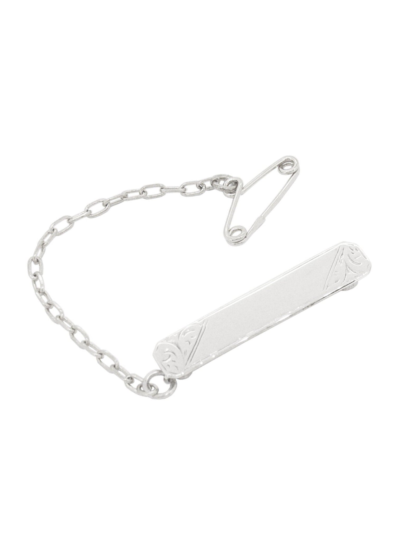 Rectangle Baby Bar Name Brooch in Sterling Silver