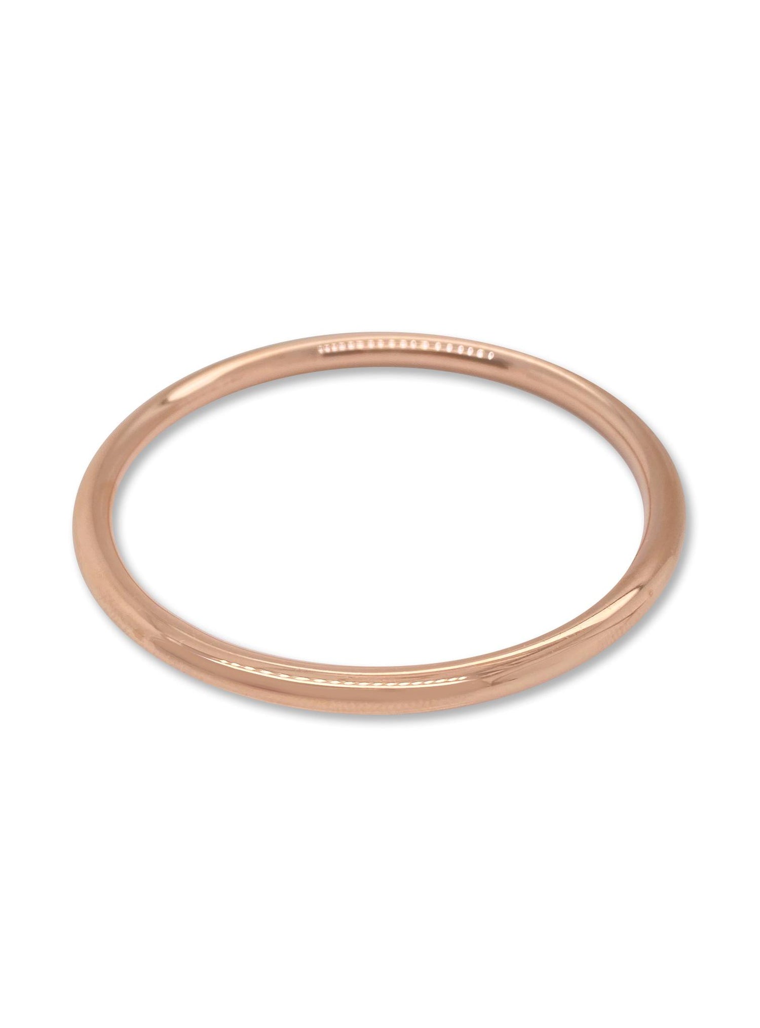 Traditional 4mm Golf Baby Bangle in Rose Gold Plated