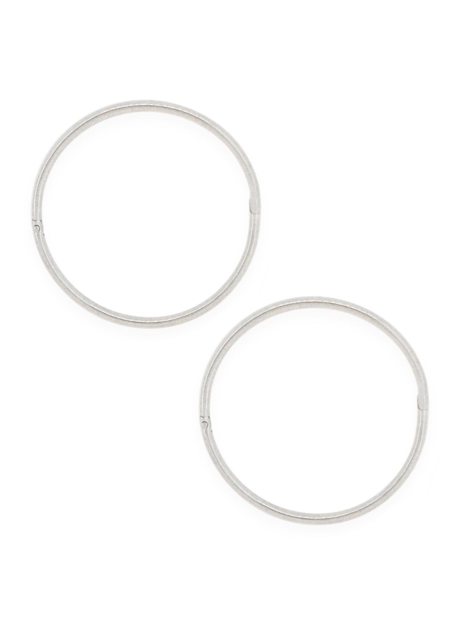 Jumbo Plain Hinged Sleeper Hoop Earrings in 9ct White Gold