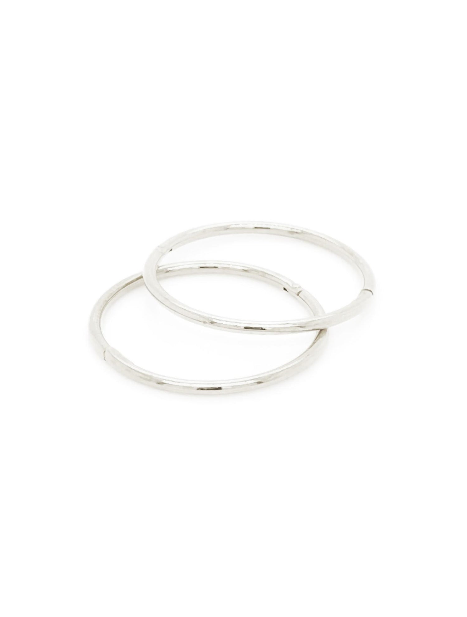 Jumbo Plain Hinged Sleeper Hoop Earrings in Sterling Silver