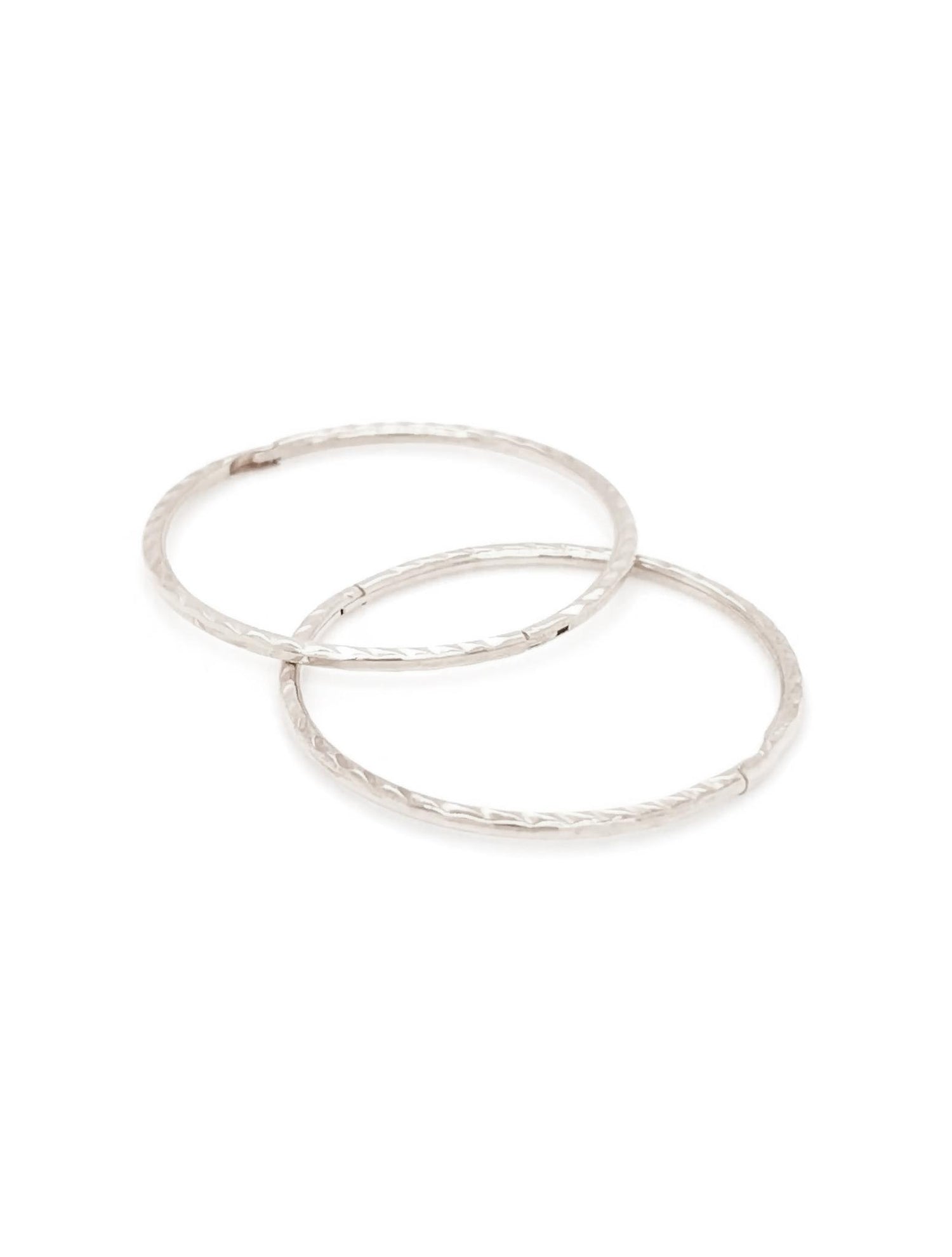 Hinged Twist Jumbo Sleeper Hoop Earrings in 9ct White Gold
