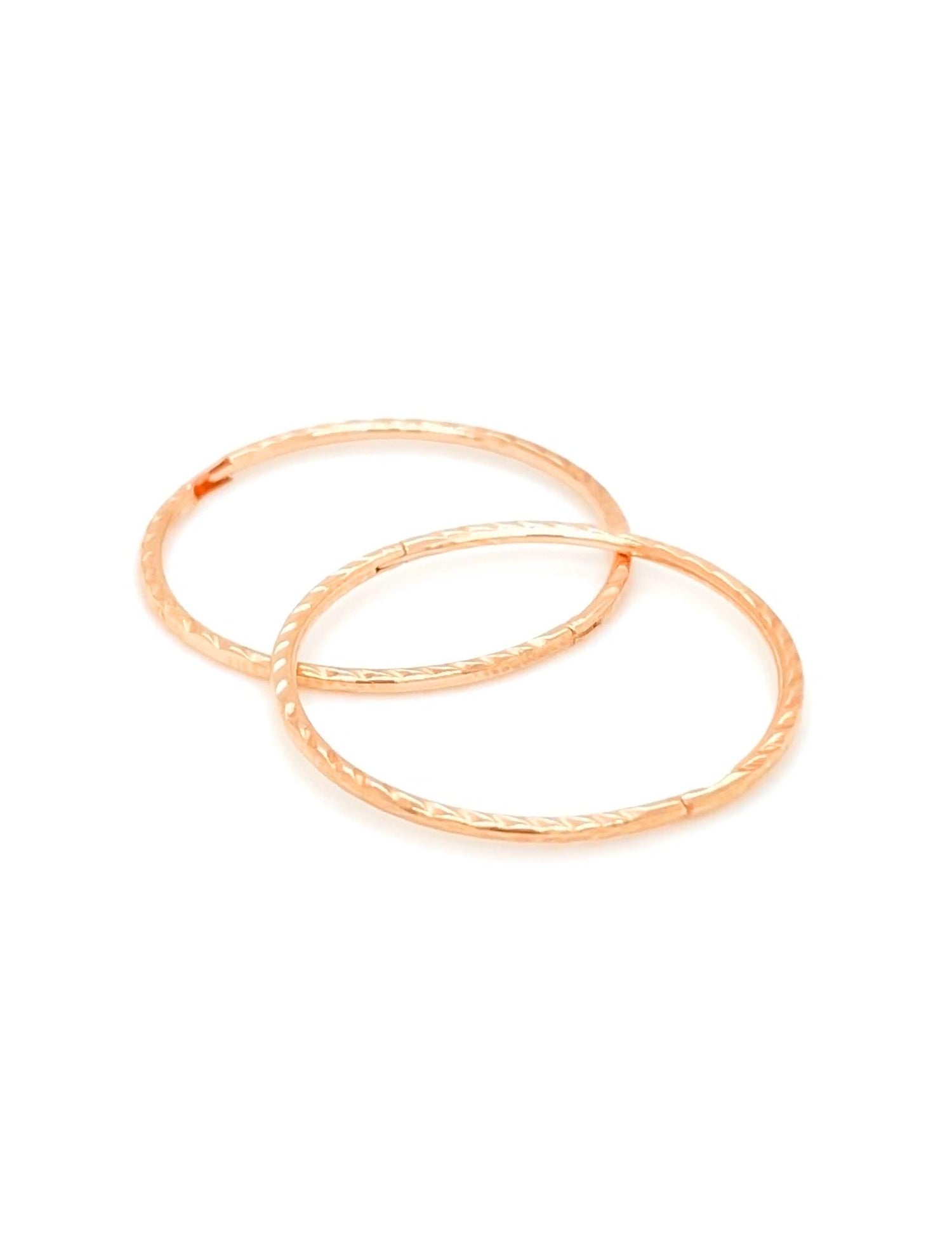 Twist Jumbo Sleeper Hoop Earrings in 14ct Rose