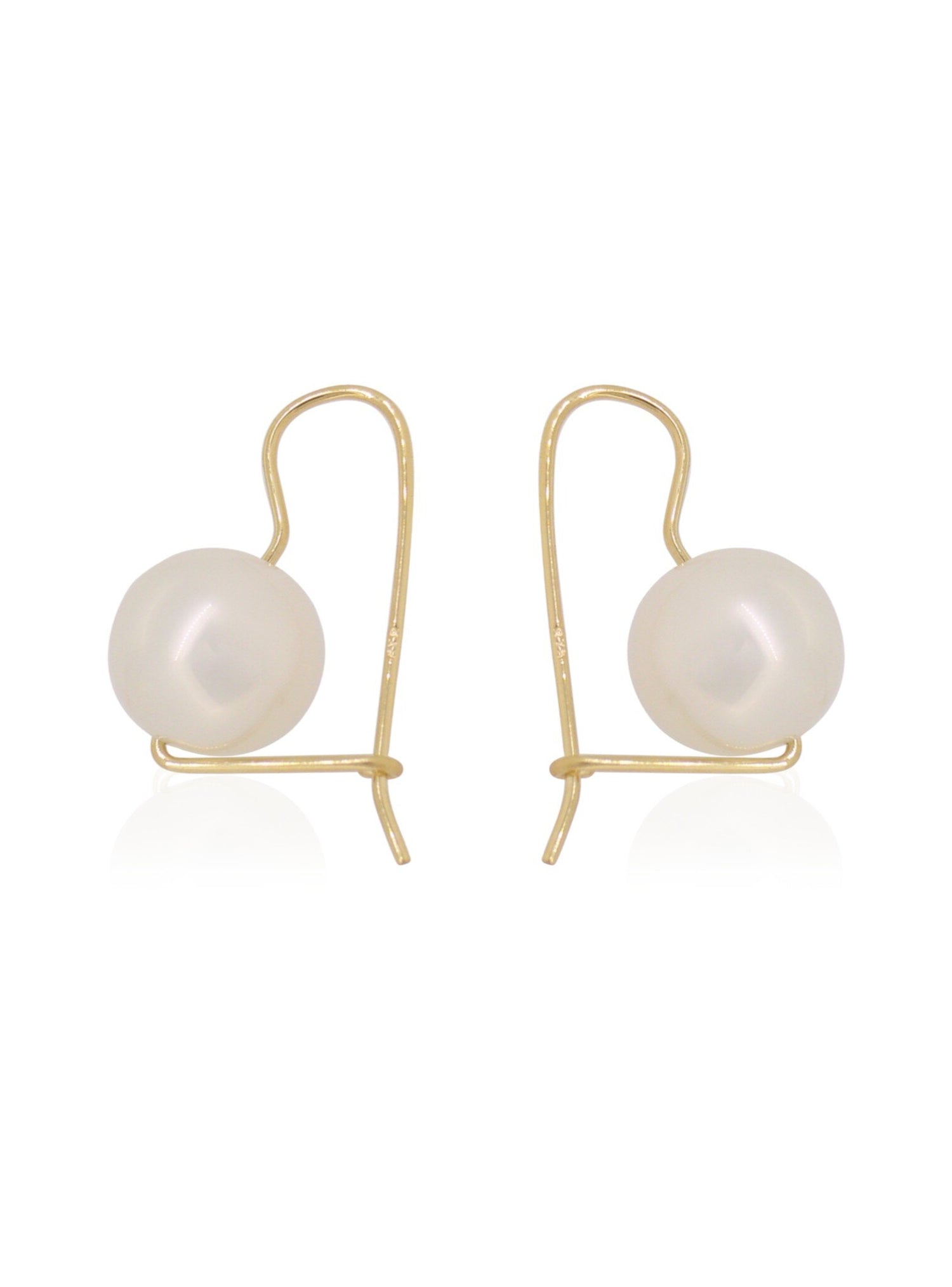 Euroball 12mm Shell Pearl Earrings in 9ct Gold