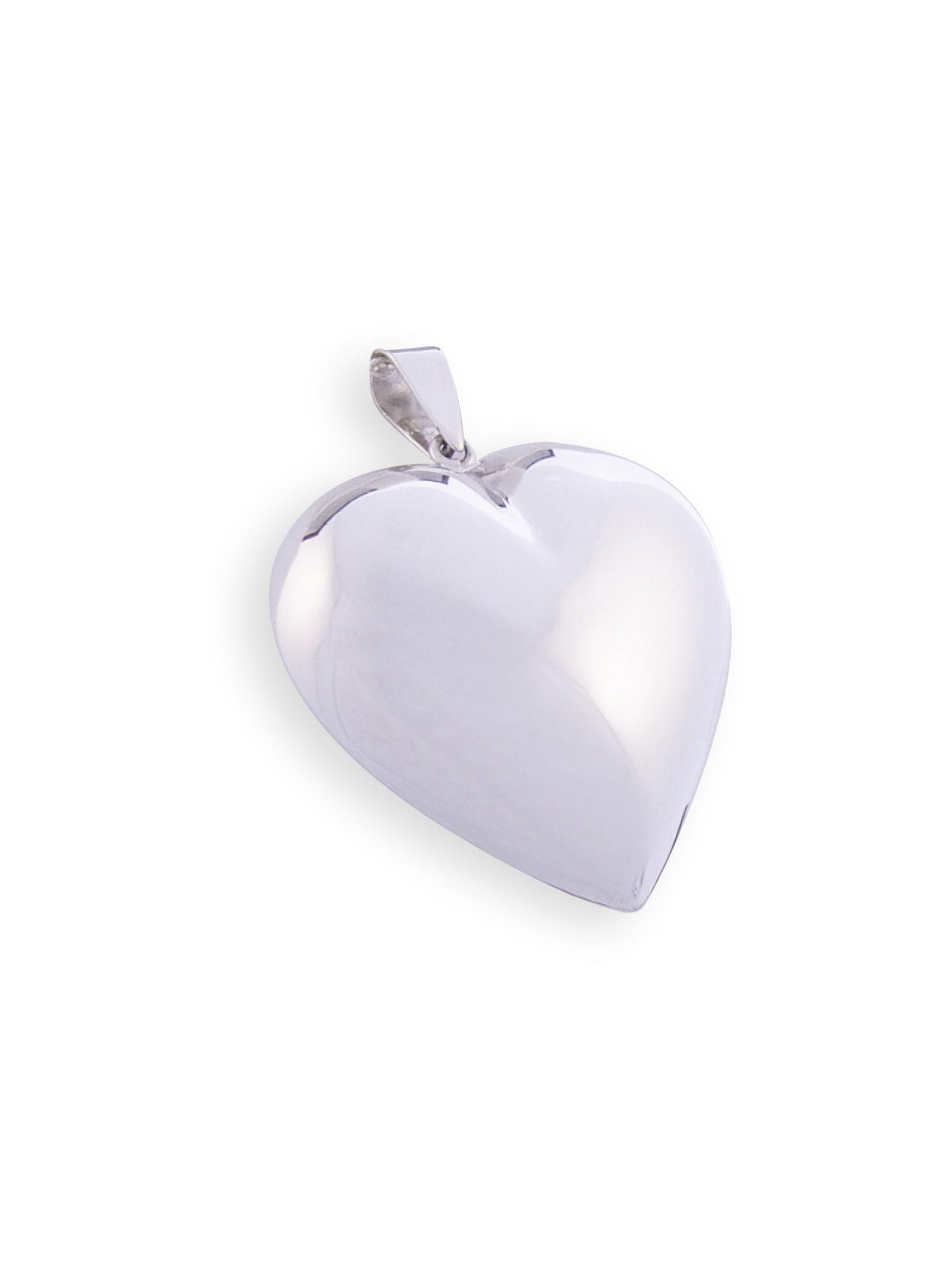 Beautiful 19mm Puffed Heart Pendant in Sterling Silver