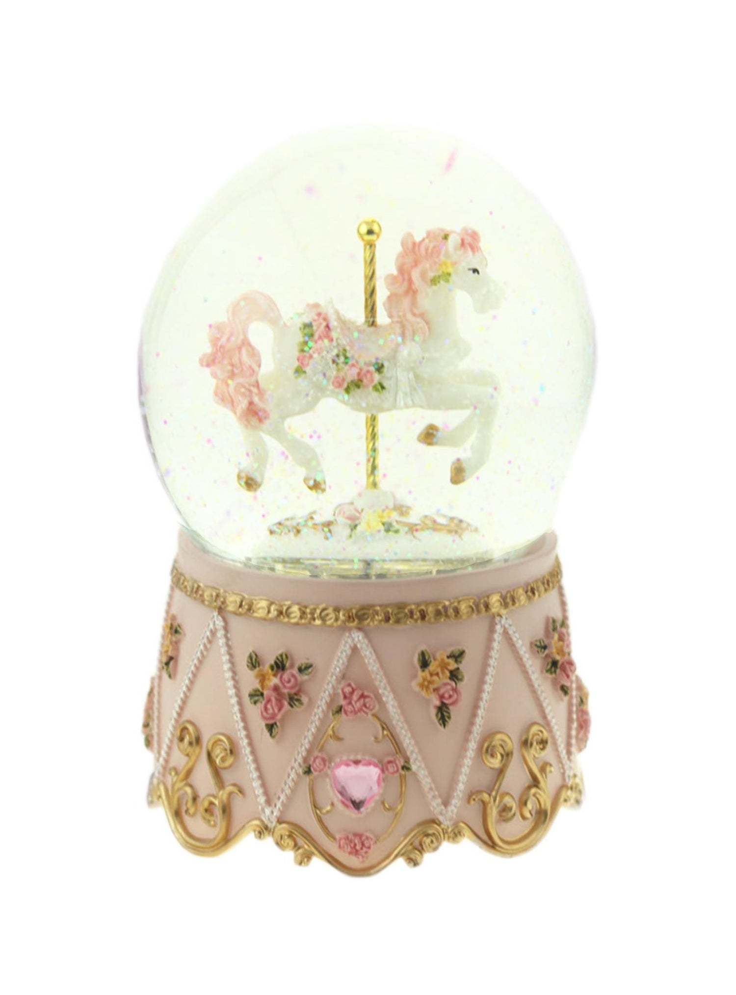 Musical Carousel Horse Snow Dome