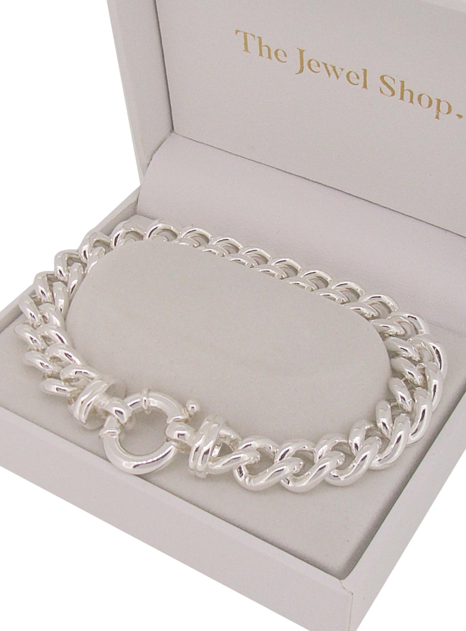Large 10mm Curb Bolt Ring Bracelet in Sterling Silver