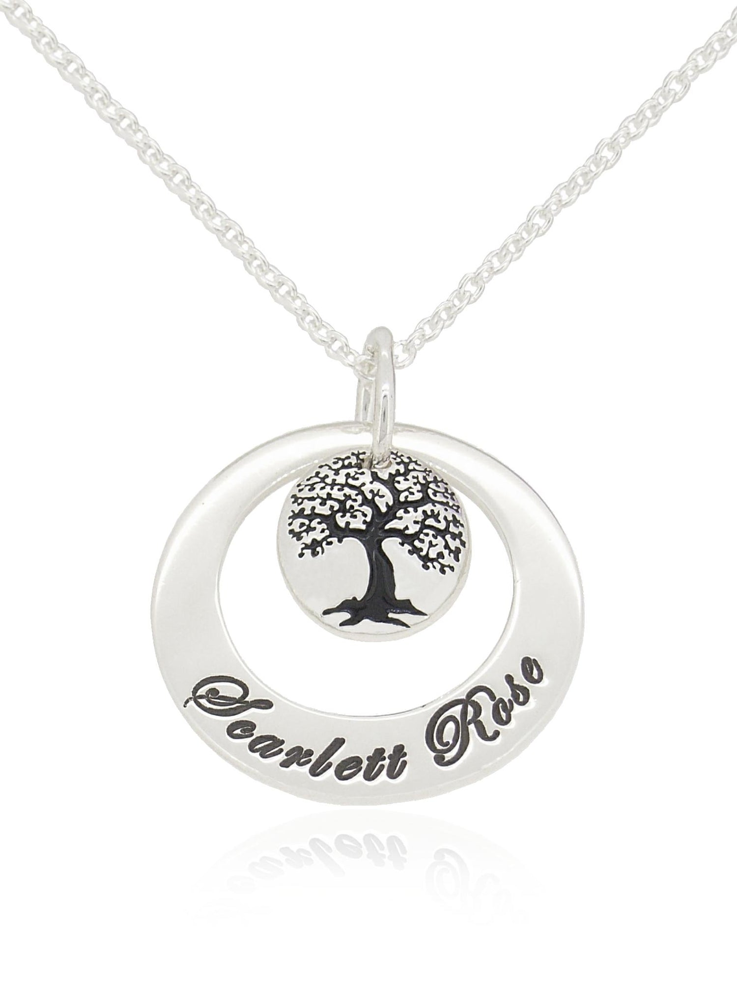Personalised Tree of Life Circle Name Necklace