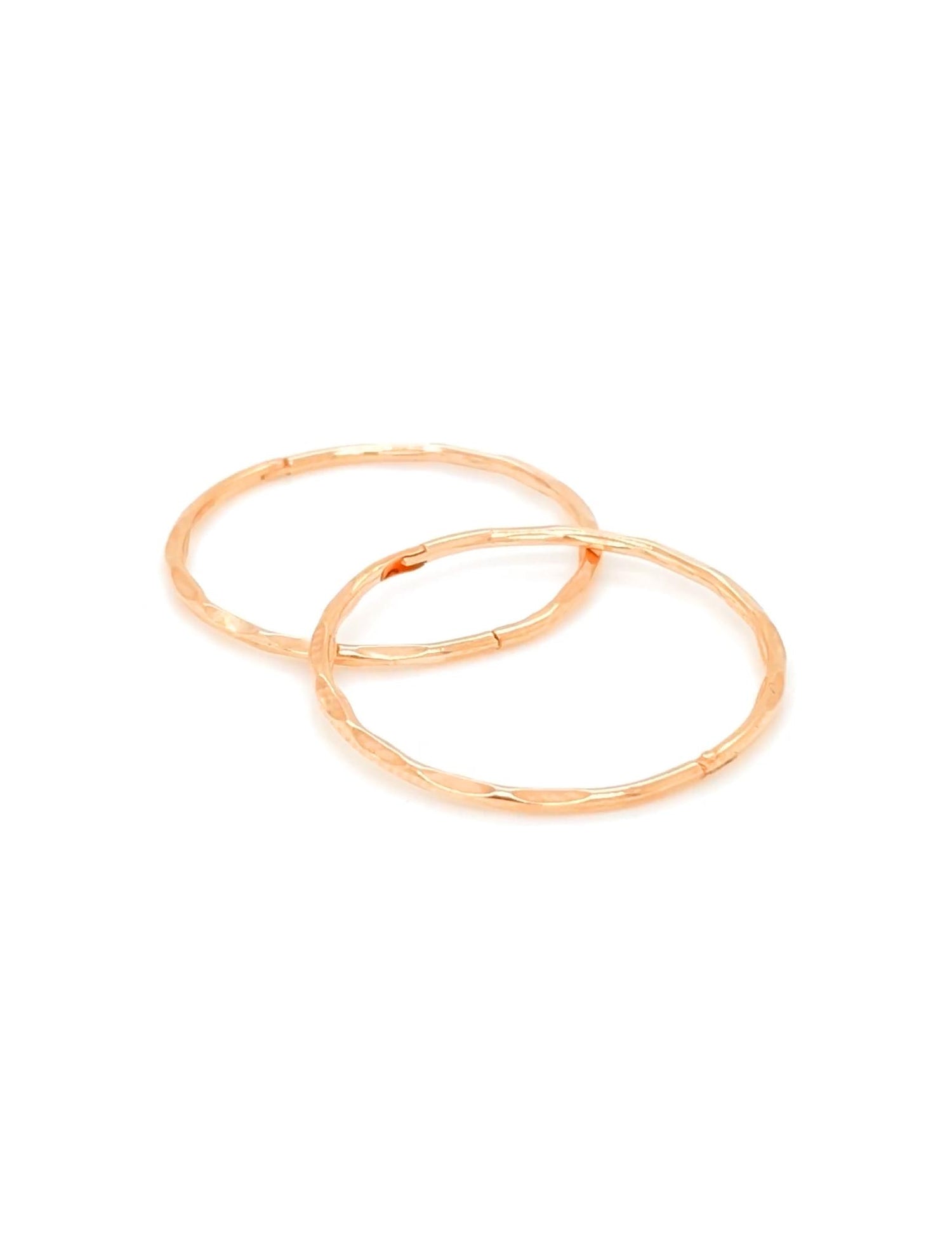 Hinged Facet Jumbo Sleeper Hoop Earrings in 9ct Rose Gold