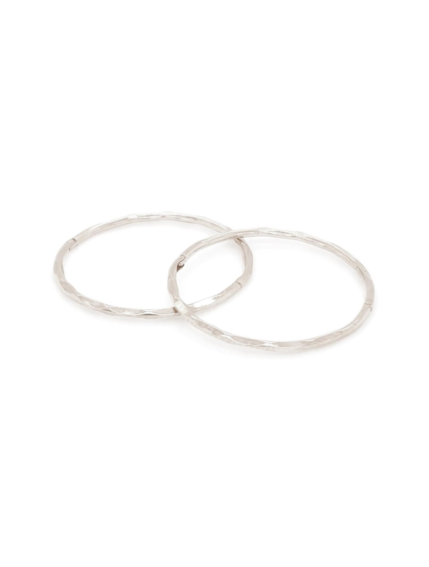 Hinged Facet Jumbo Sleeper Hoop Earrings in 9ct White Gold