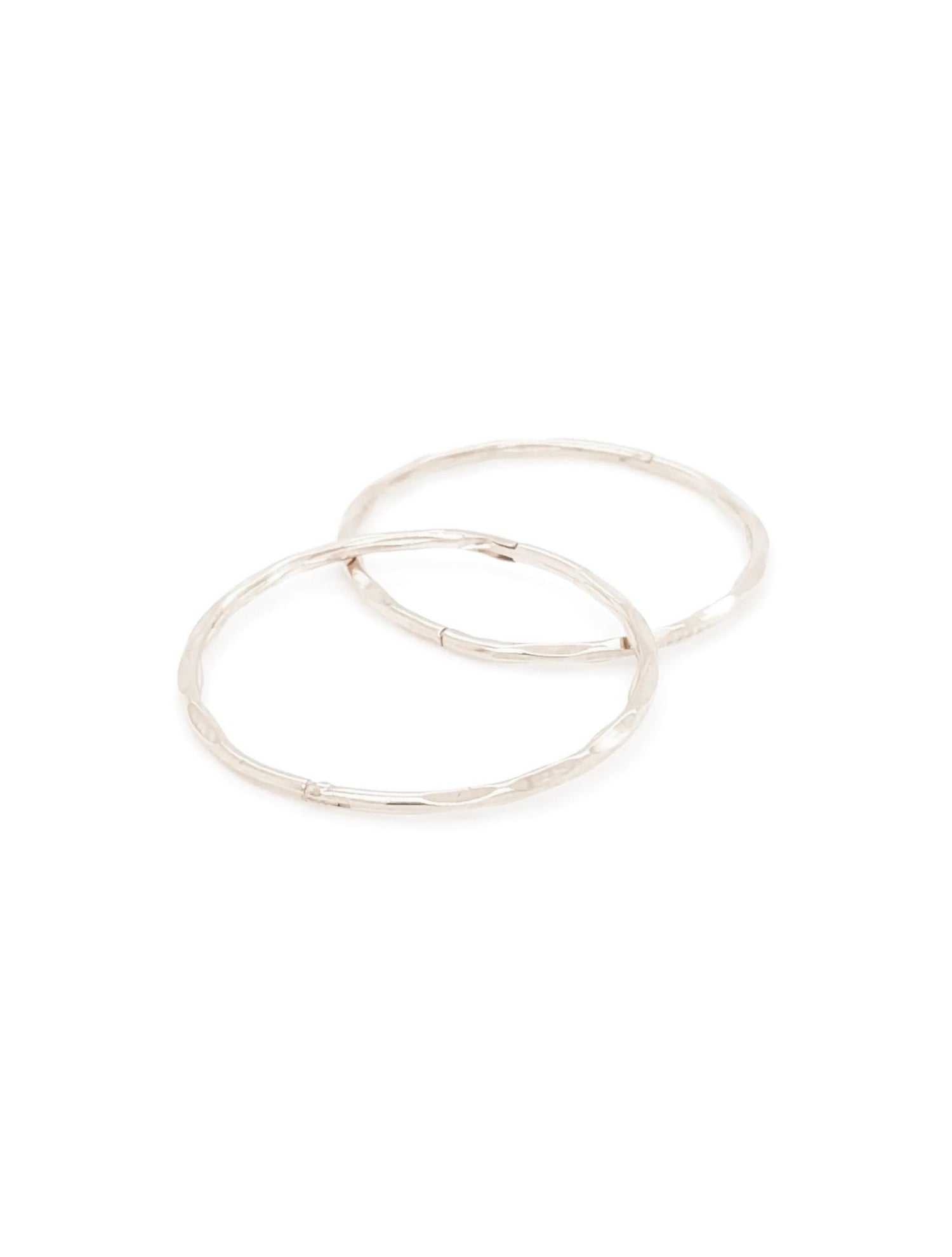 Facet Jumbo Sleeper Hoop Earrings in Sterling Silver