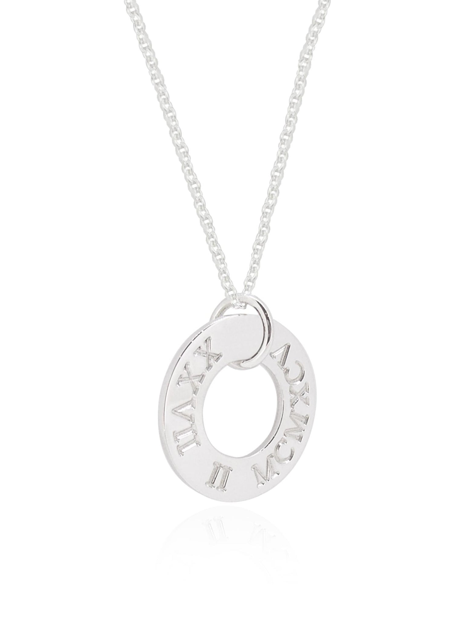 Personalised Roman Numeral Birthday Necklace in Sterling Silver