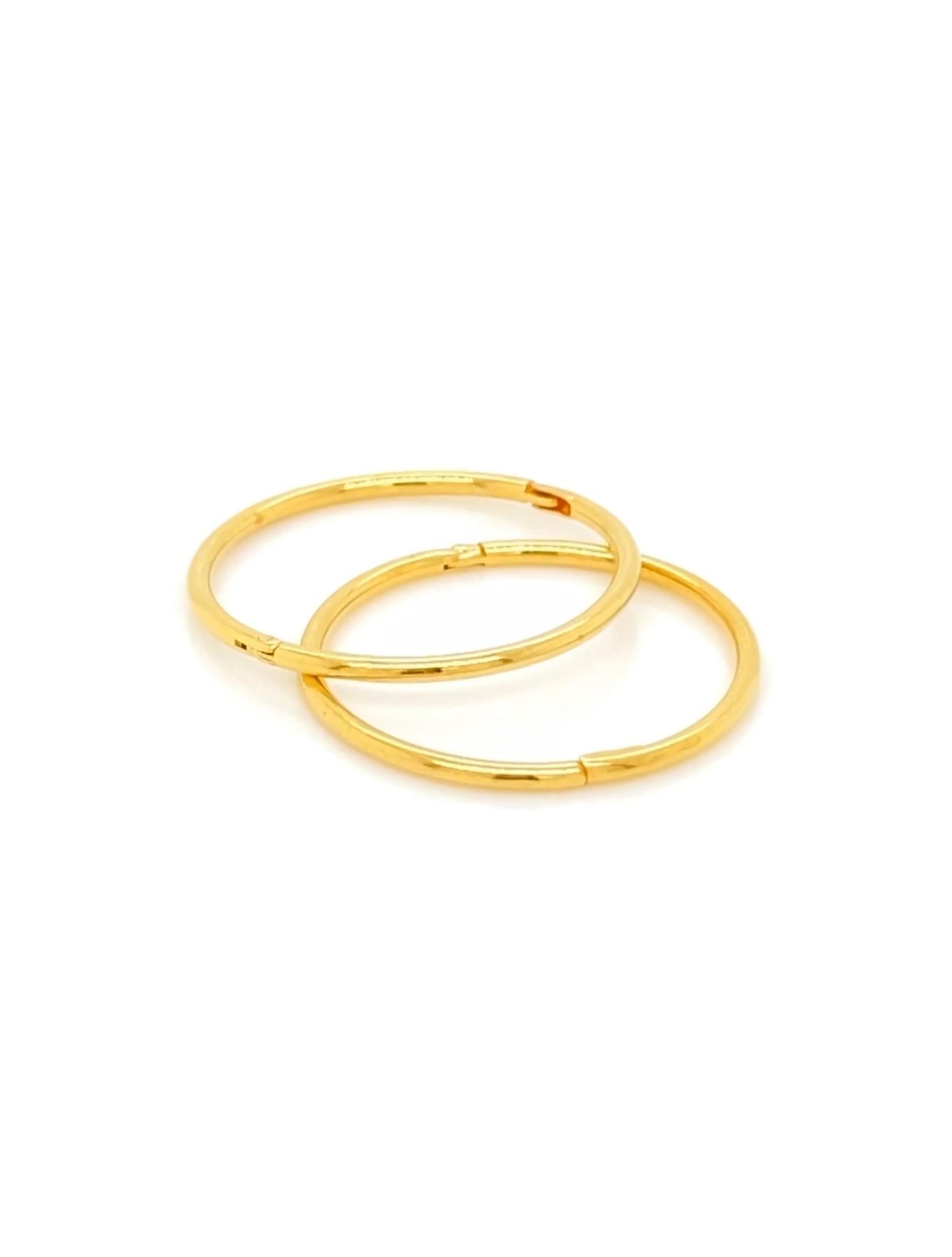 X-Large Plain Hinged Sleeper Hoop Earrings in 9ct Gold