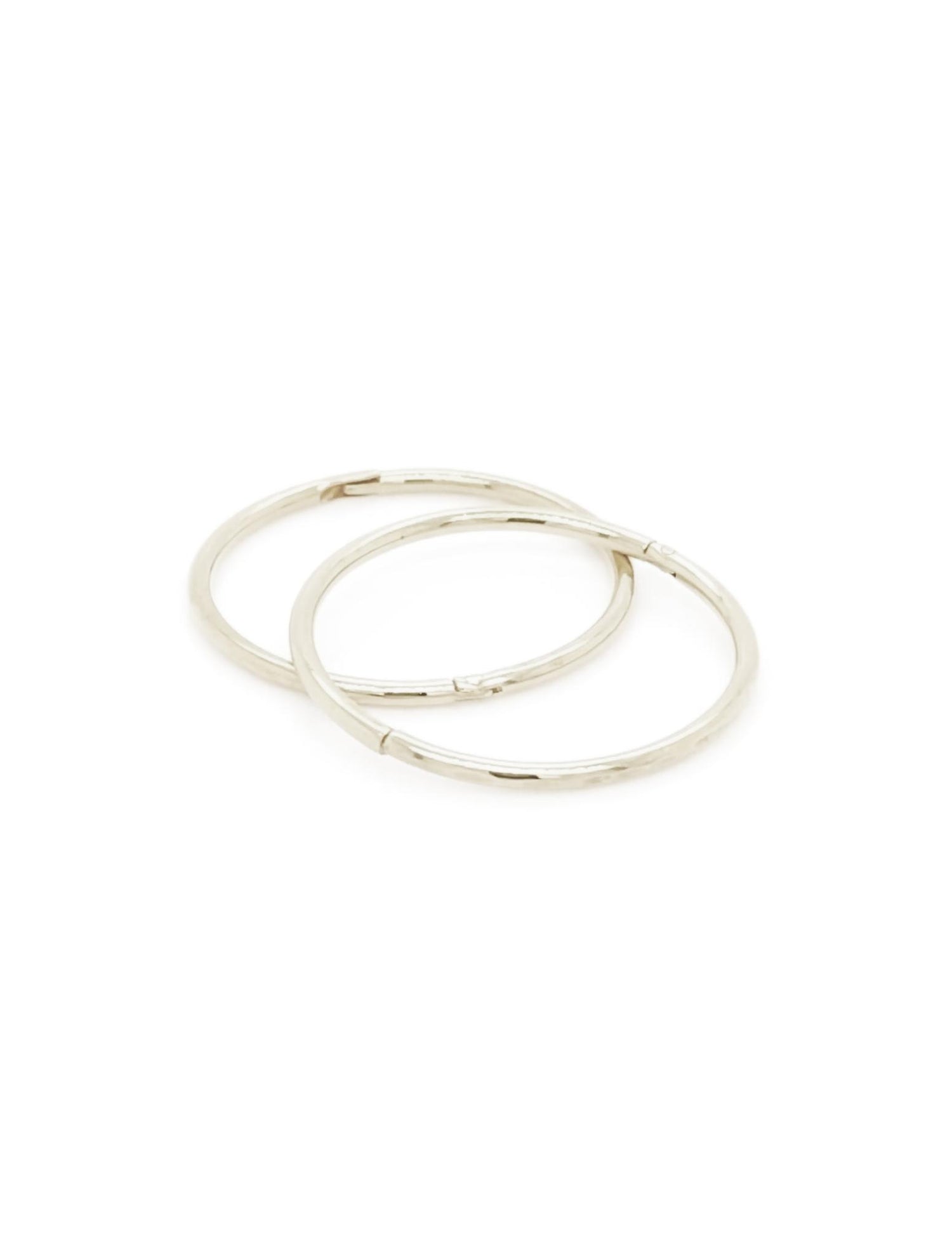 X-Large Plain Hinged Sleeper Hoop Earrings in 9ct White Gold