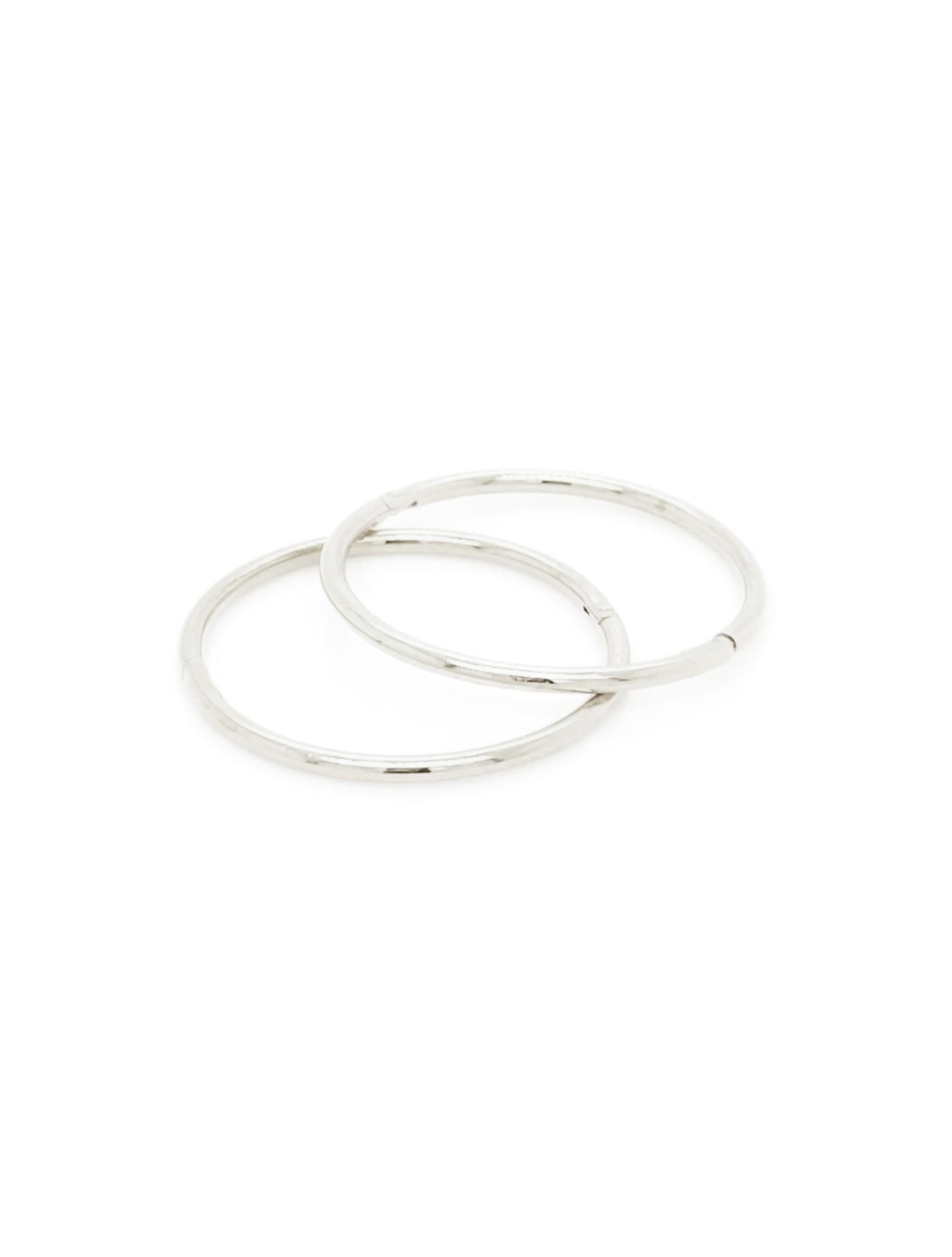 X-Large Plain Hinged Sleeper Hoop Earrings in Sterling Silver