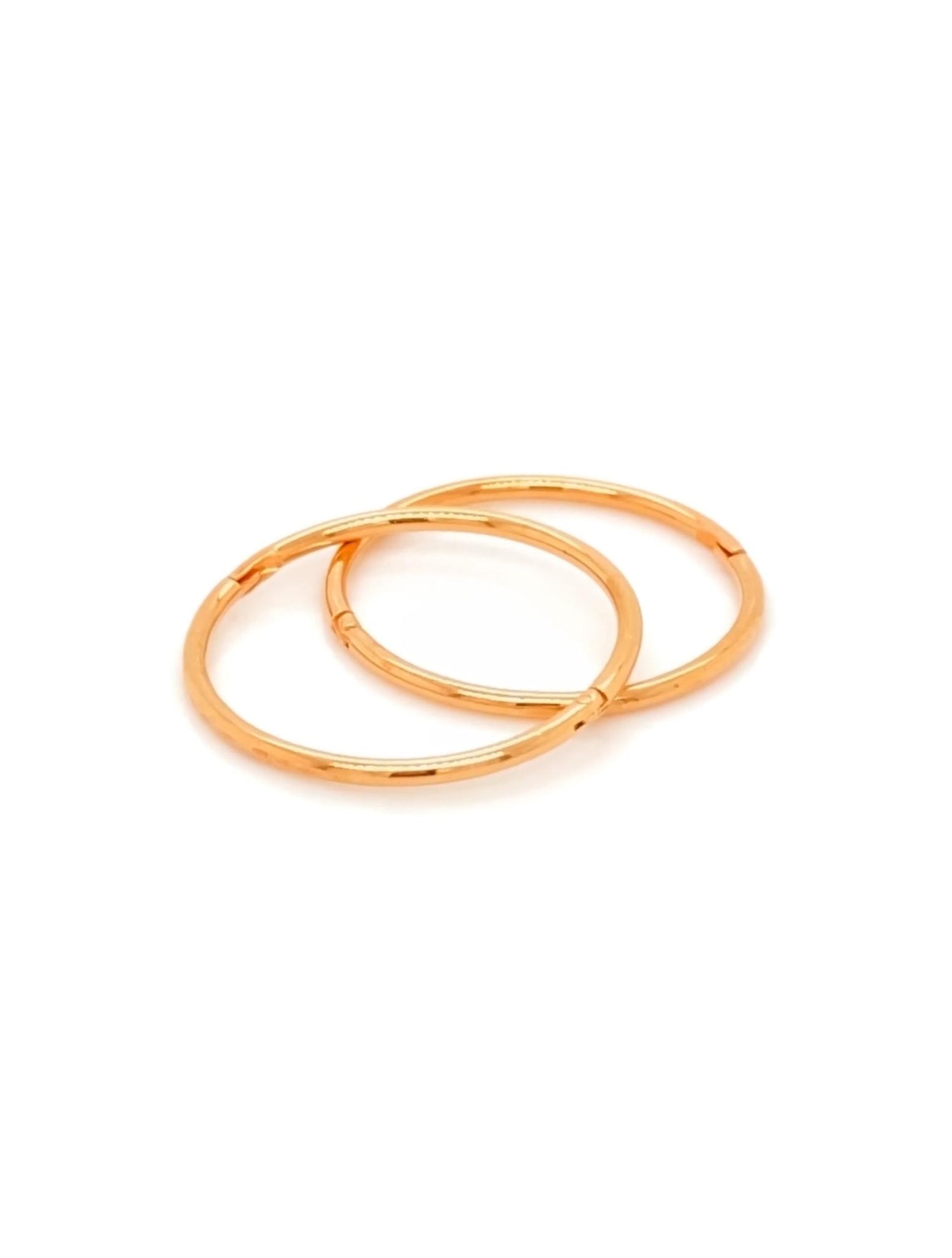 X-Large Plain Hinged Sleeper Hoop Earrings in 14ct Rose