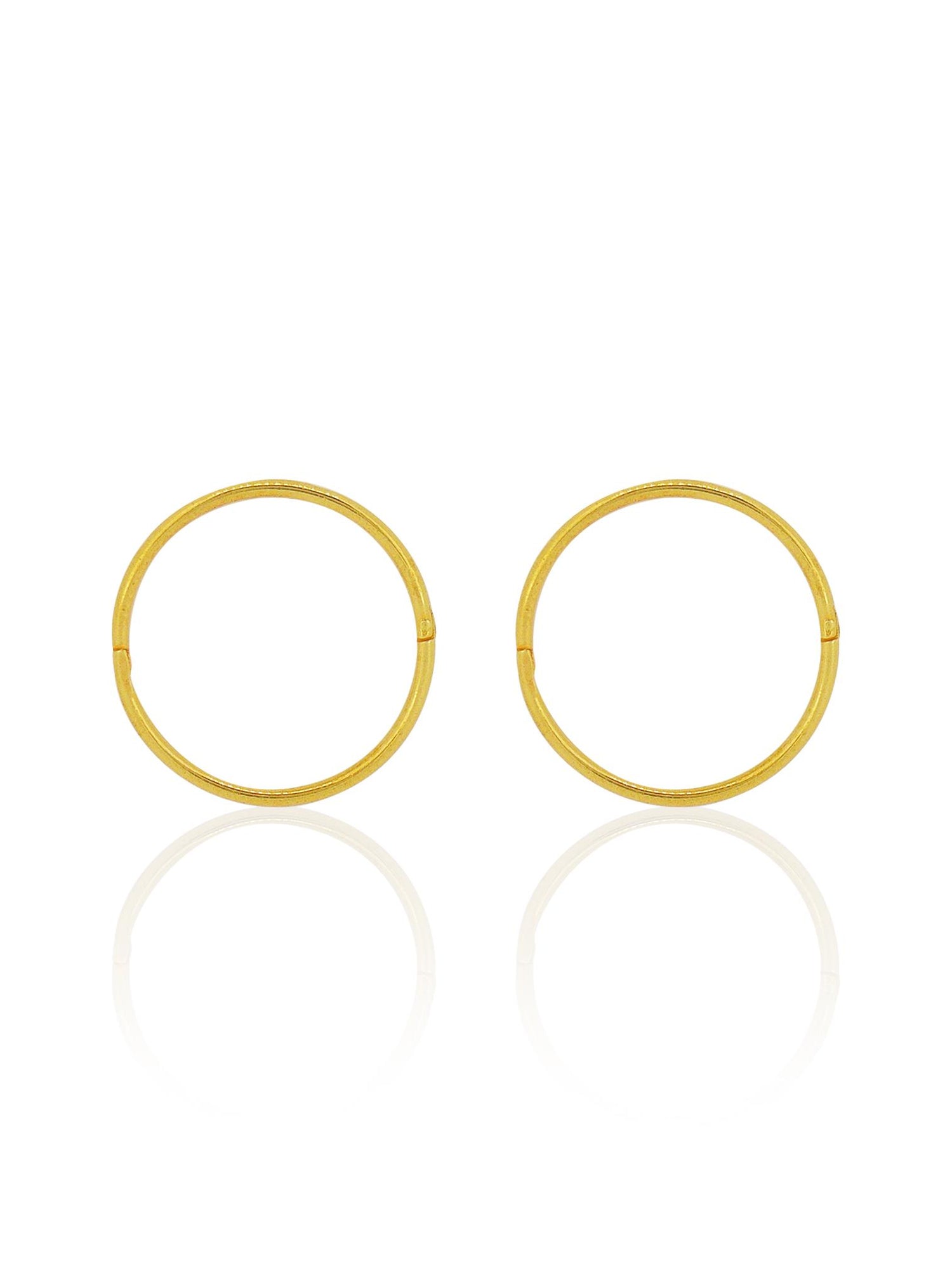 X-Large Plain Hinged Sleeper Hoop Earrings in 22ct Gold