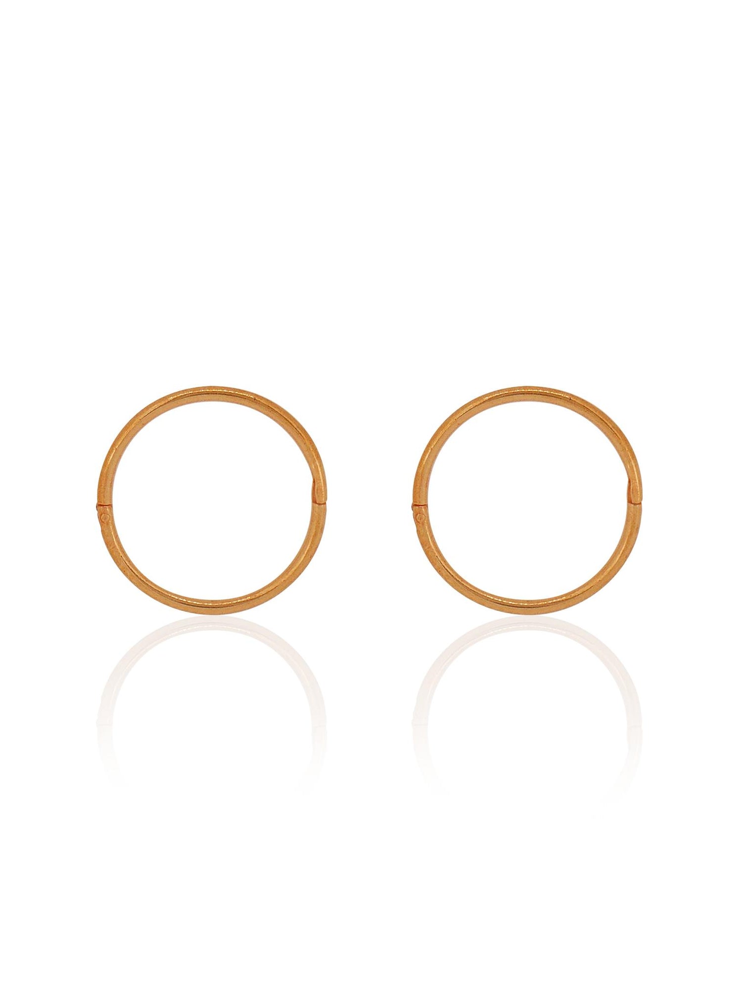Large Plain Hinged Sleeper Hoop Earrings in 9ct Rose Gold