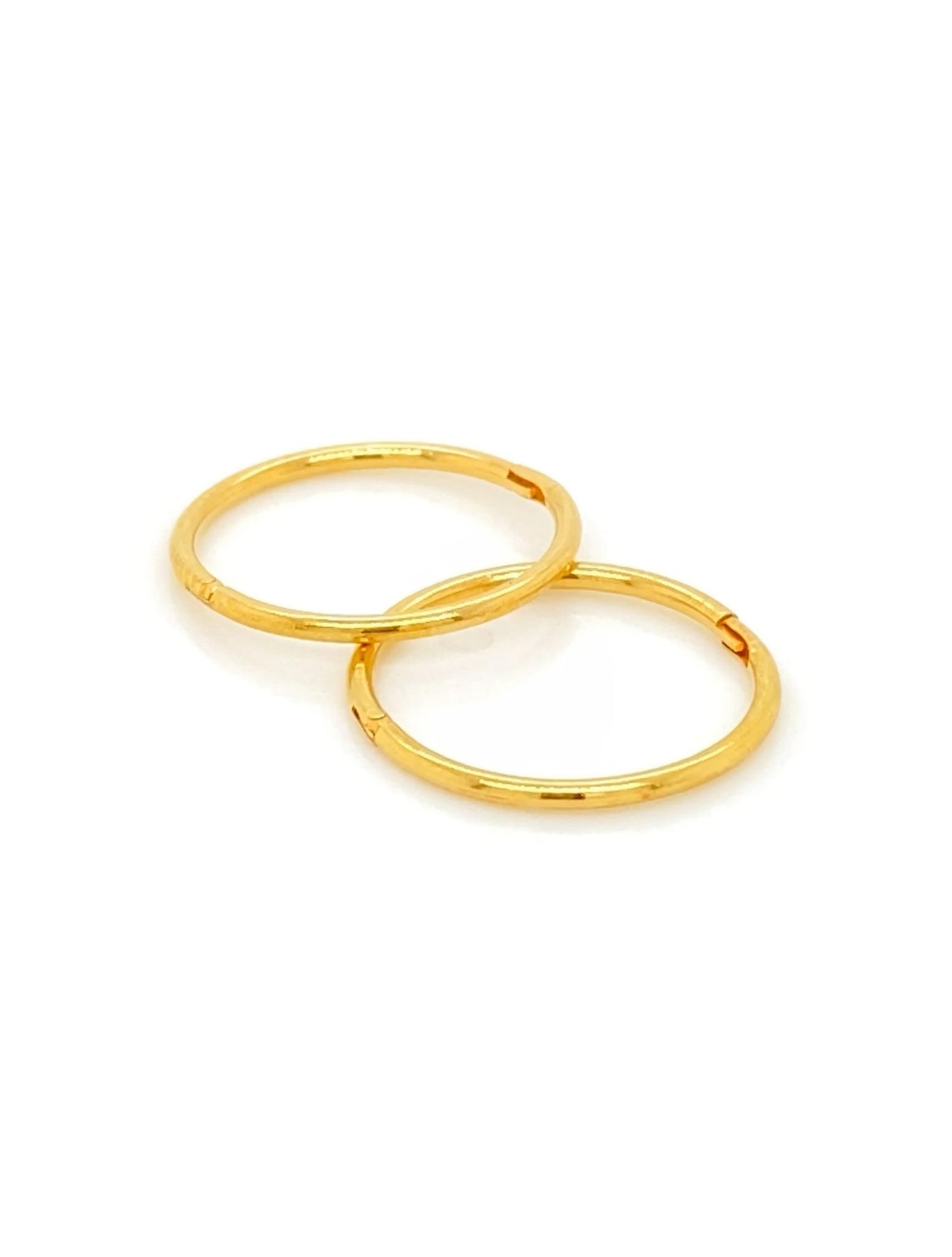 Large Plain Hinged Sleeper Hoop Earrings in 9ct Gold