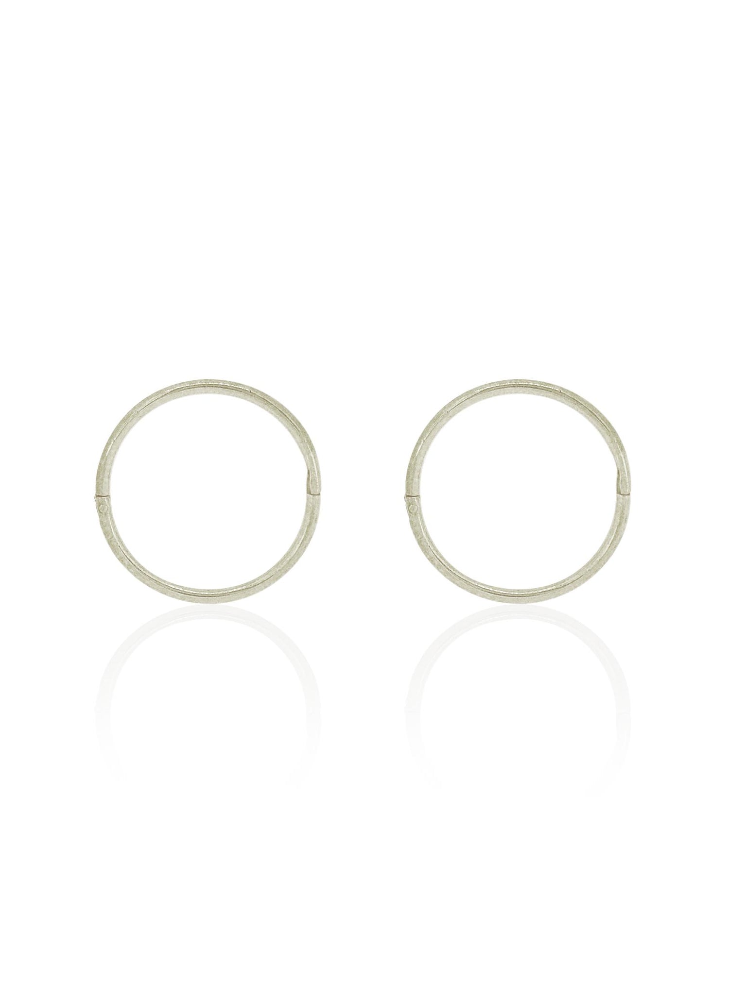 Large Plain Hinged Sleeper Hoop Earrings in Sterling Silver