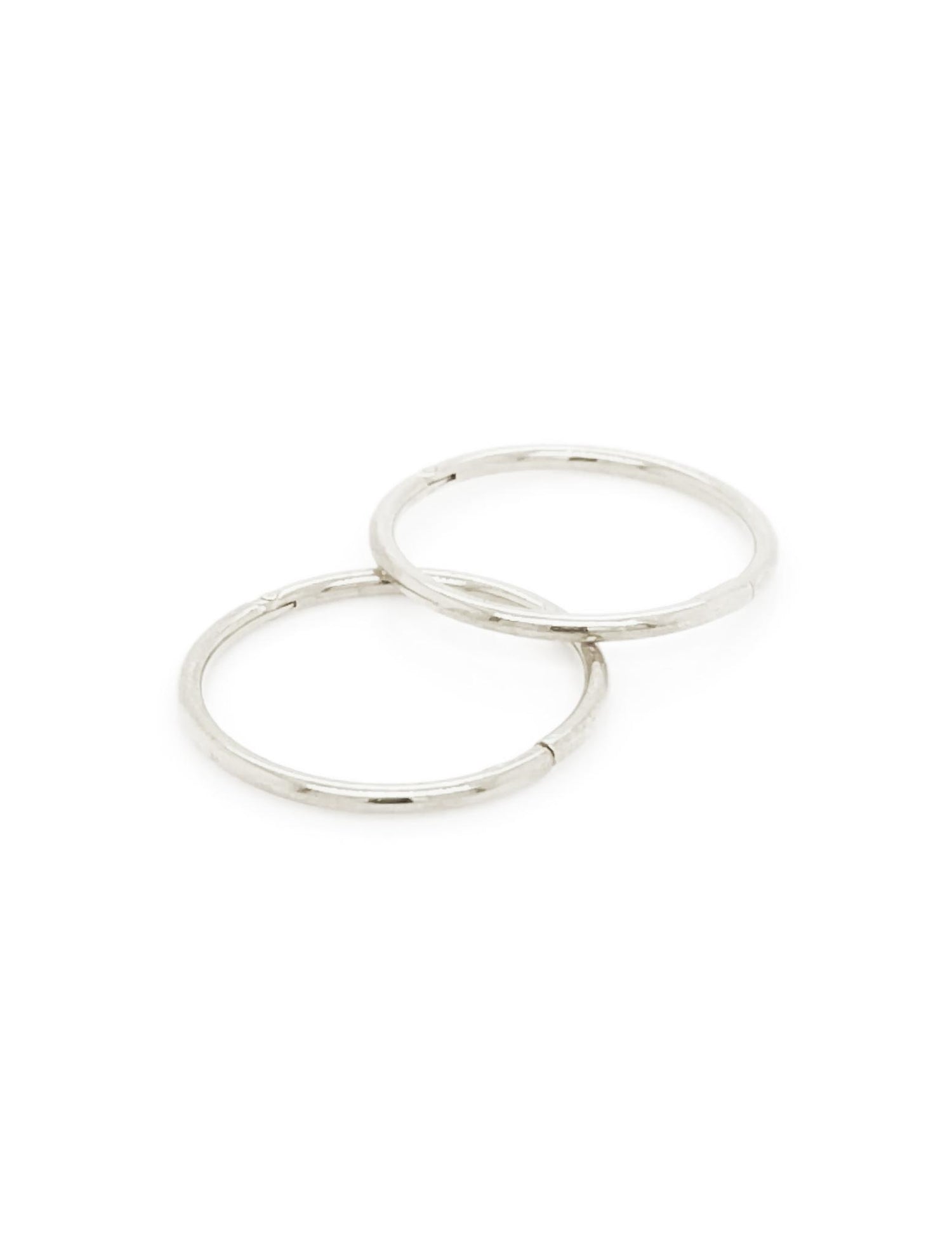 Large Plain Hinged Sleeper Hoop Earrings in Sterling Silver