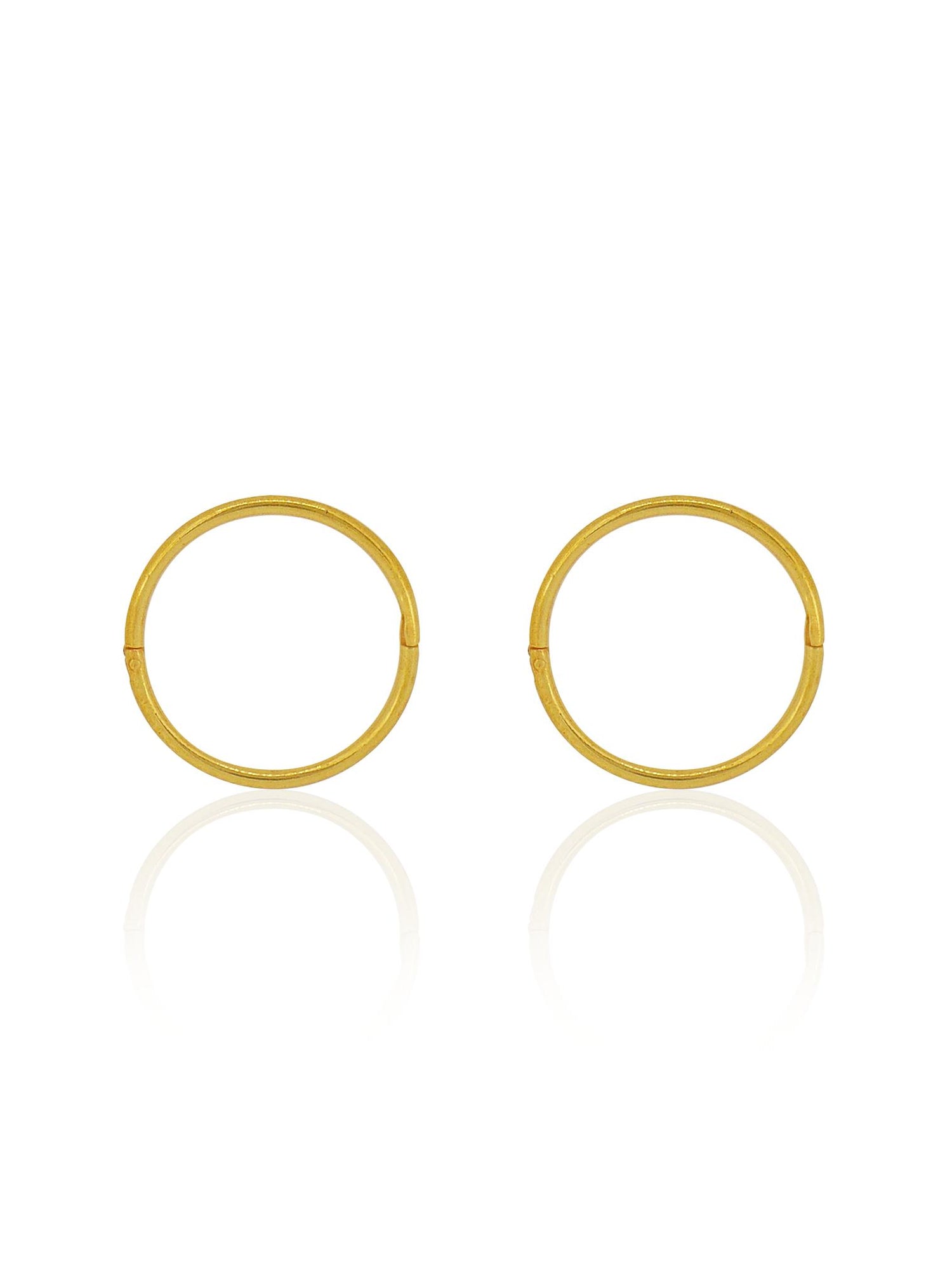 Large Plain Hinged Sleeper Hoop Earrings in 22ct Gold