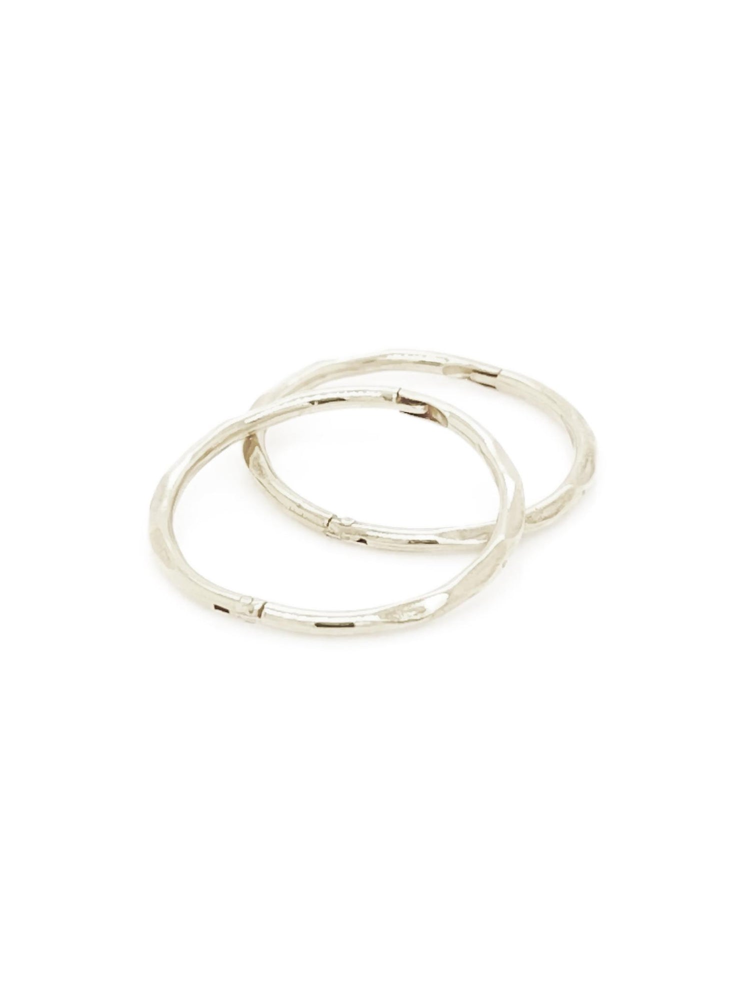 Large Facet Hinged Sleeper Hoop Earrings in 9ct White Gold