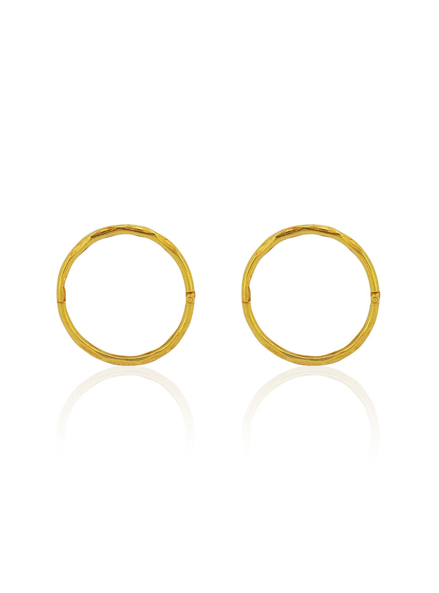 Large Facet Hinged Sleeper Hoop Earrings in 9ct Gold