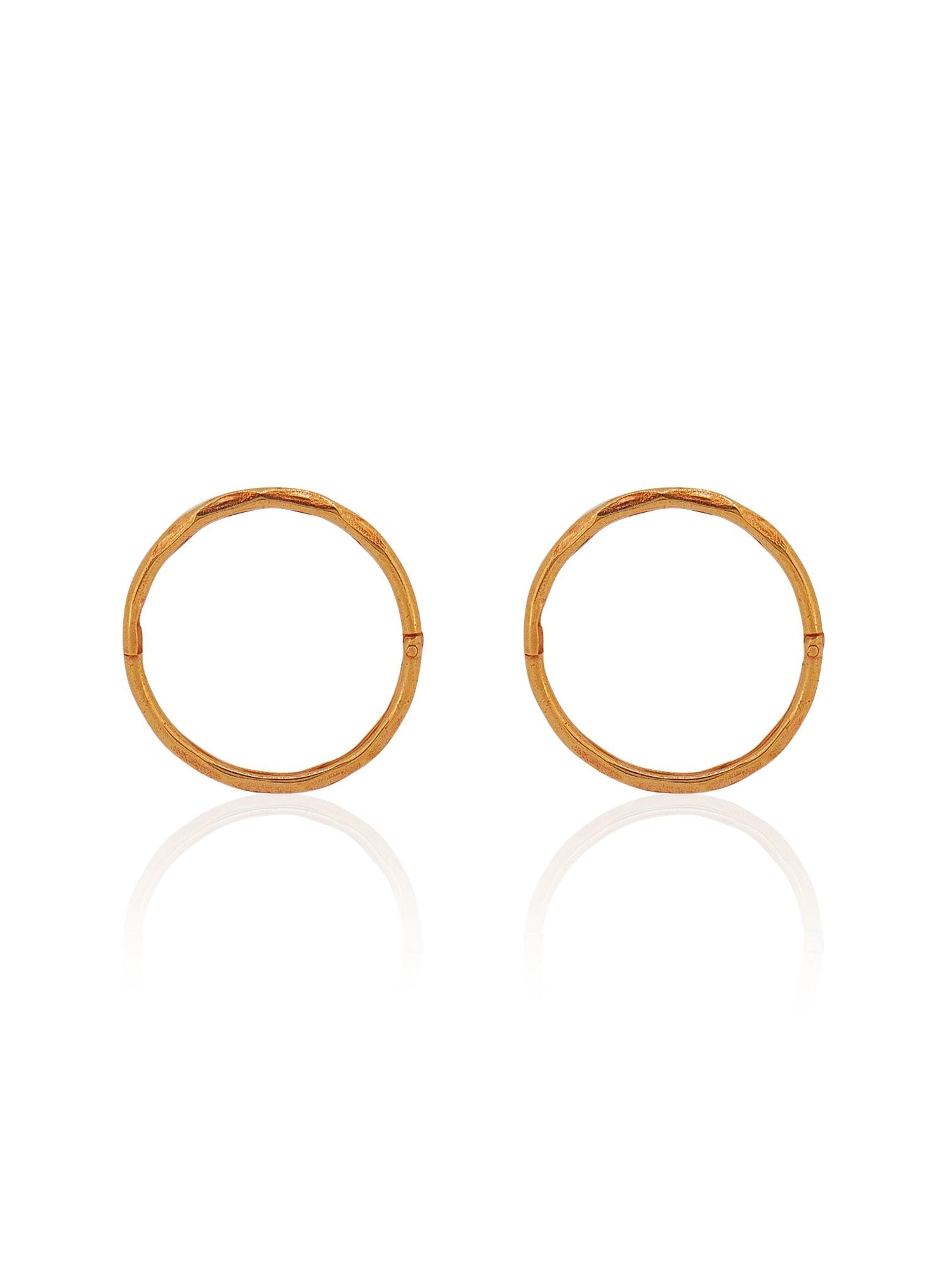 Large Facet Hinged Sleeper Hoop Earrings in 14ct Rose