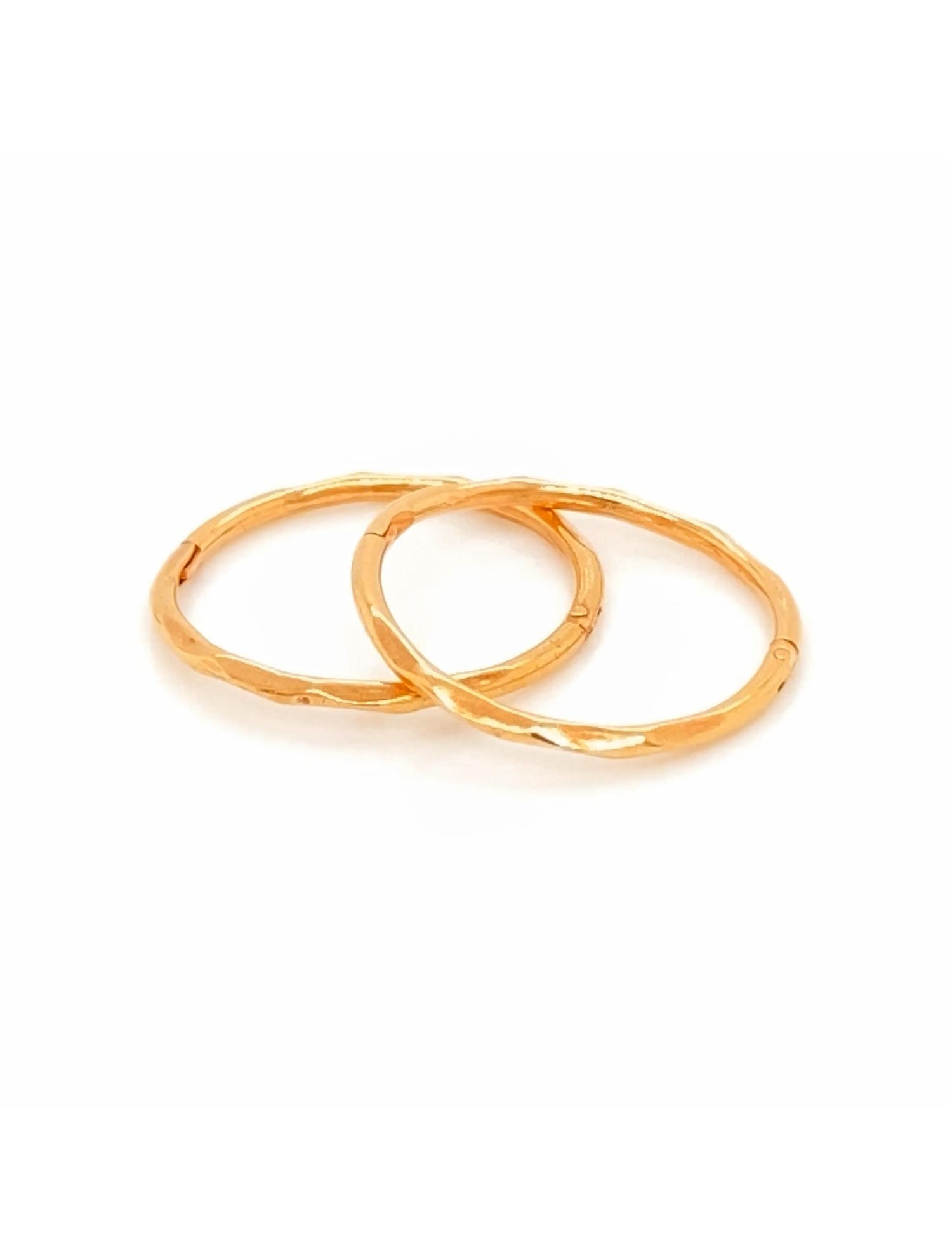 Large Facet Hinged Sleeper Hoop Earrings in 14ct Rose