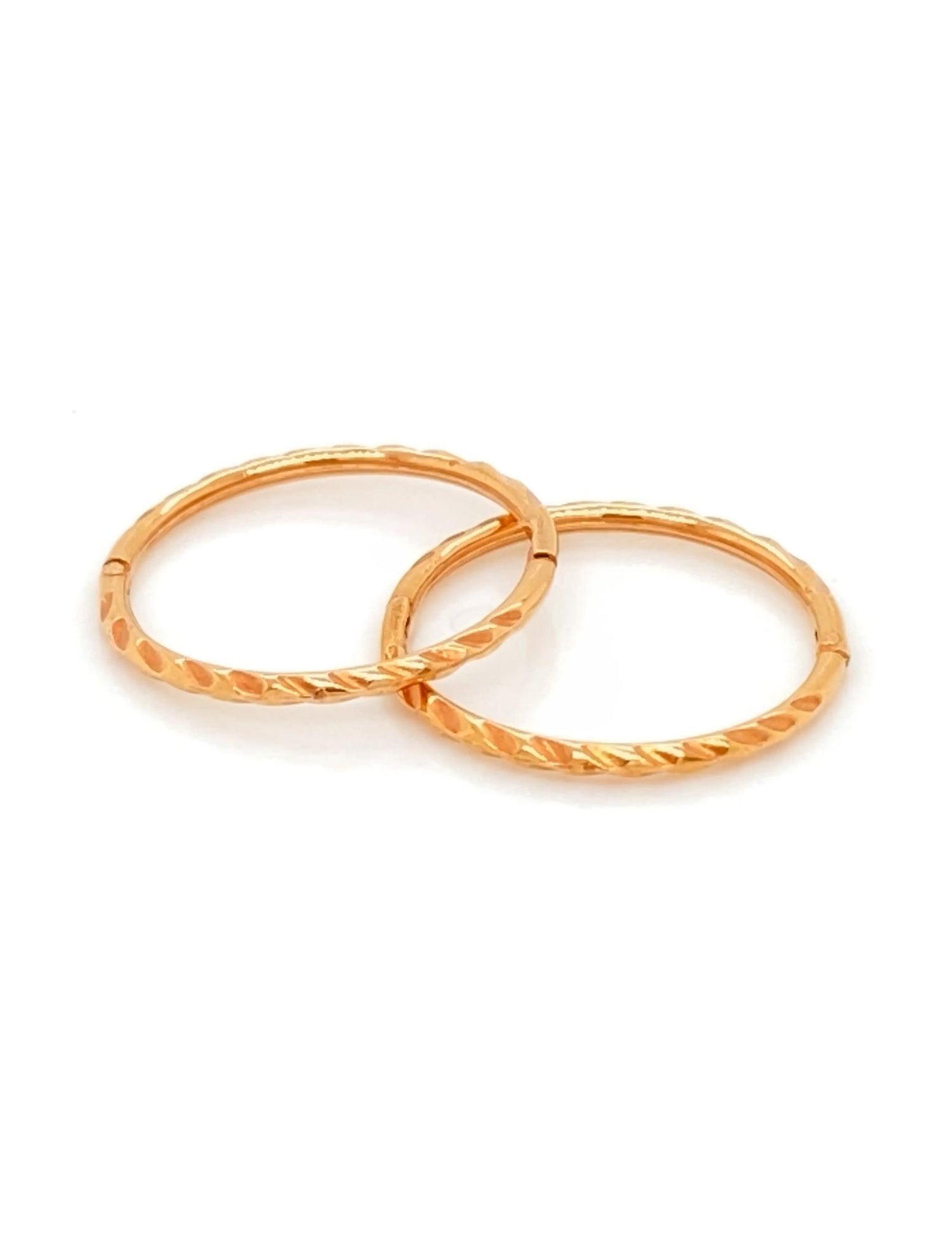 Large Twist Hinged Sleeper Hoop Earrings in 9ct Rose Gold