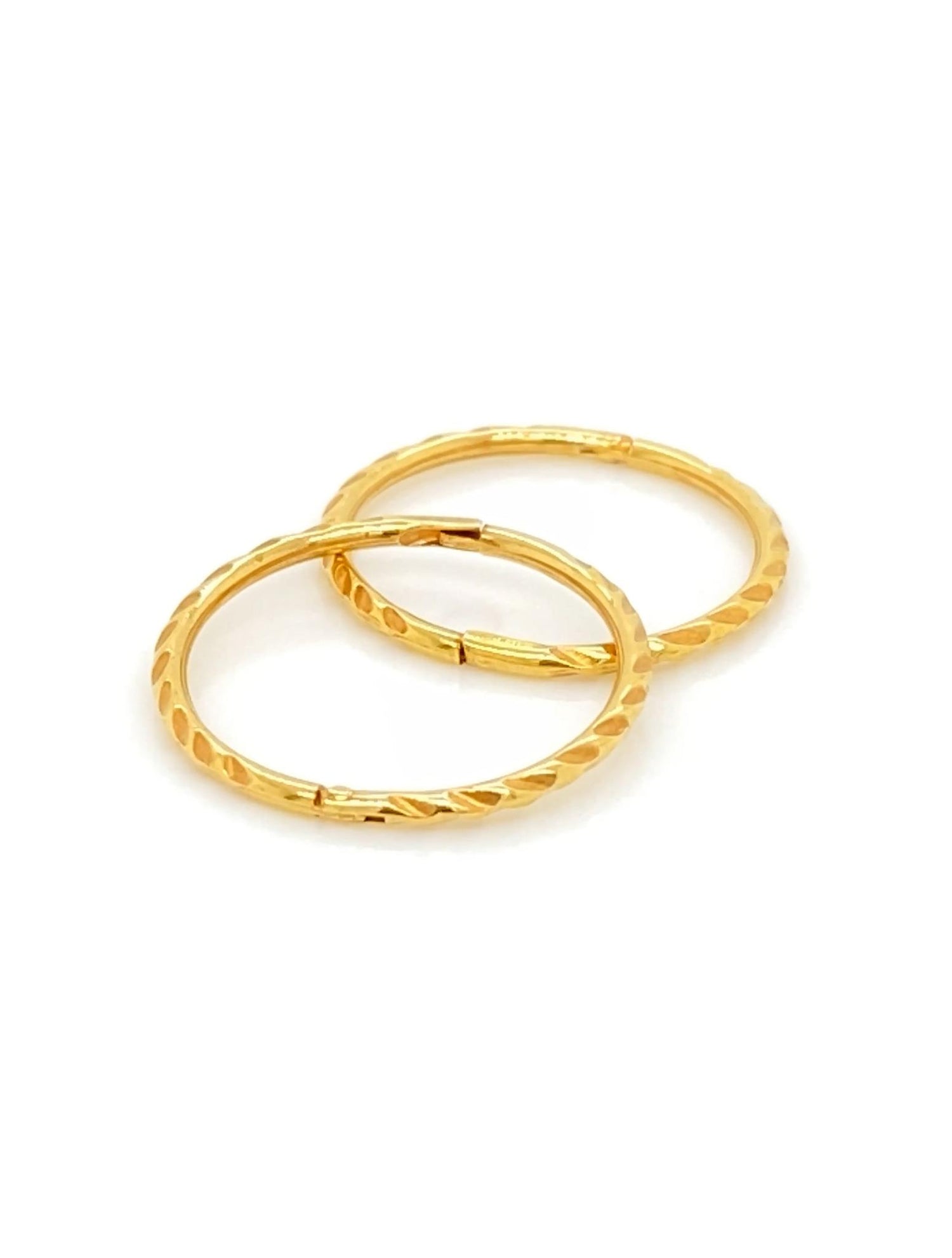 Large Twist Hinged Sleeper Hoop Earrings in 22ct Gold