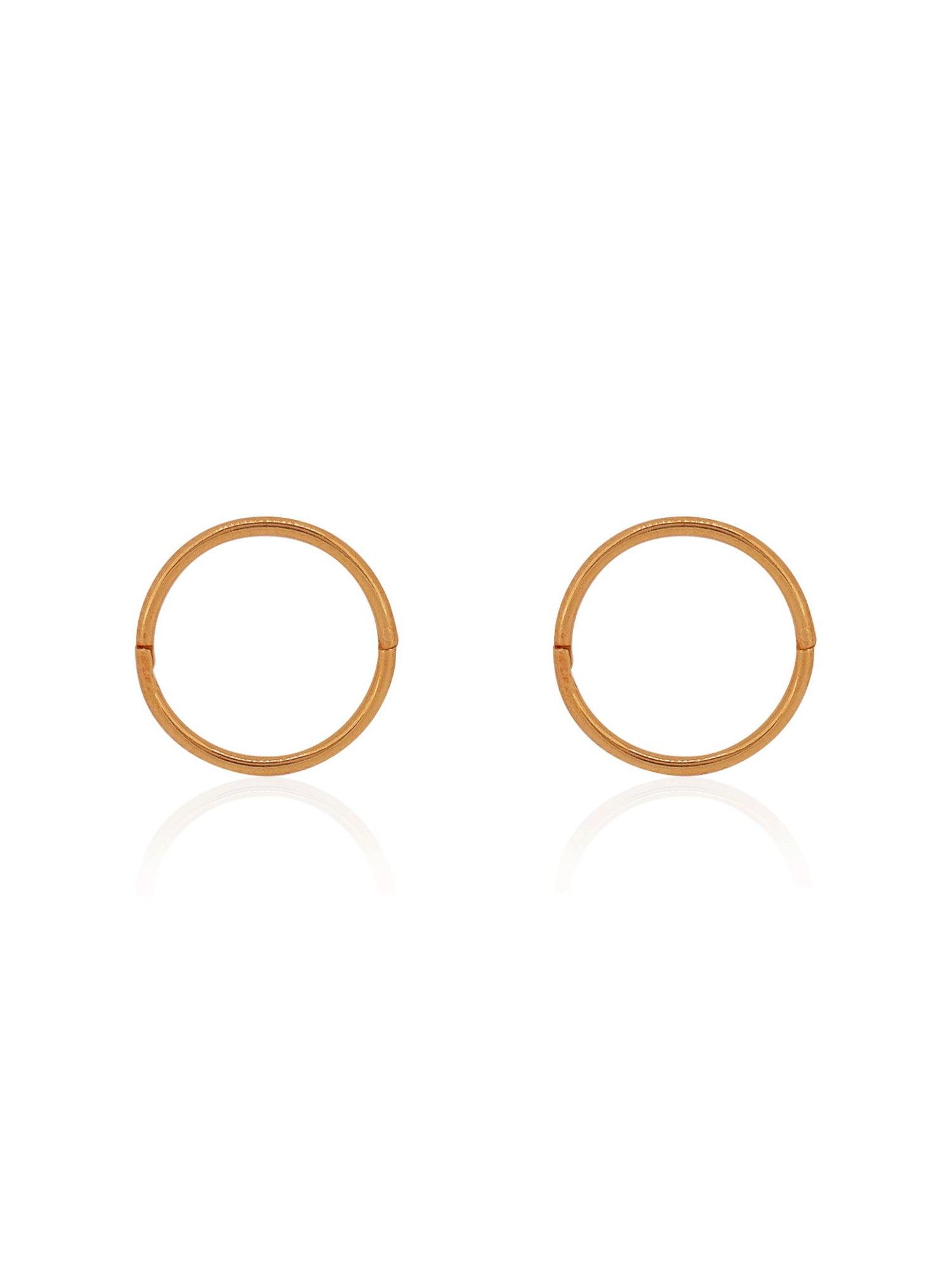 Medium Plain Hinged Sleeper Hoop Earrings in 9ct Rose Gold