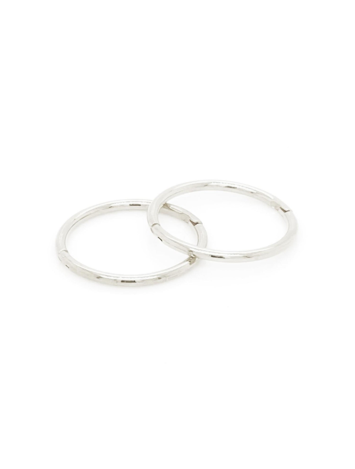 Medium Plain Hinged Sleeper Earrings in Sterling Silver