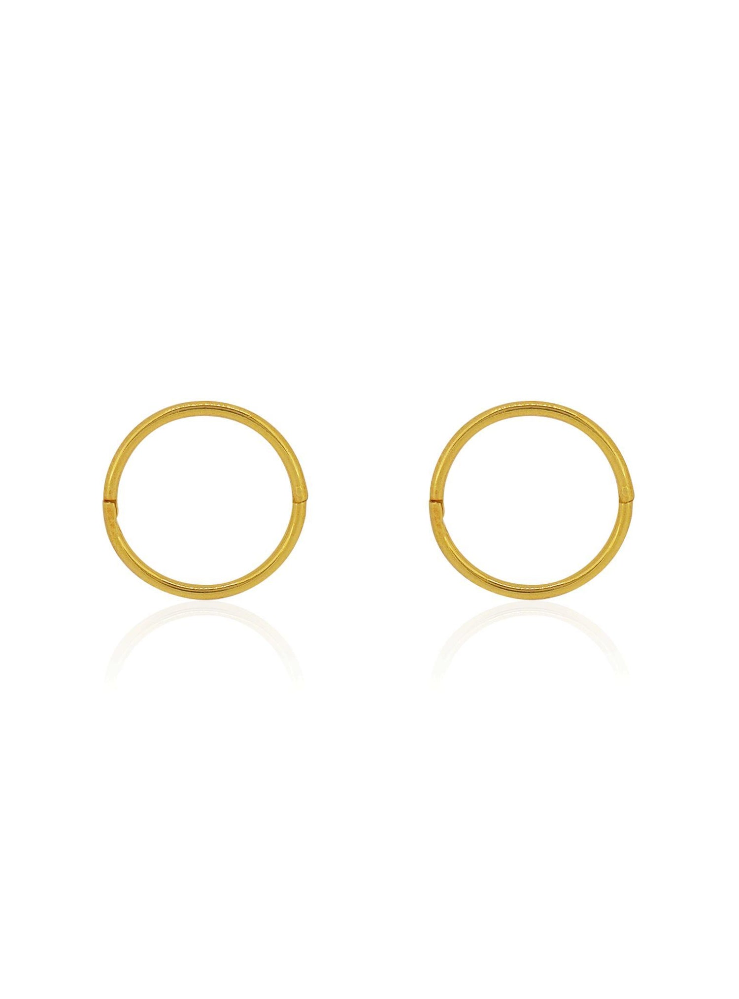 Medium Plain Hinged Sleeper Hoop Earrings in 22ct Gold