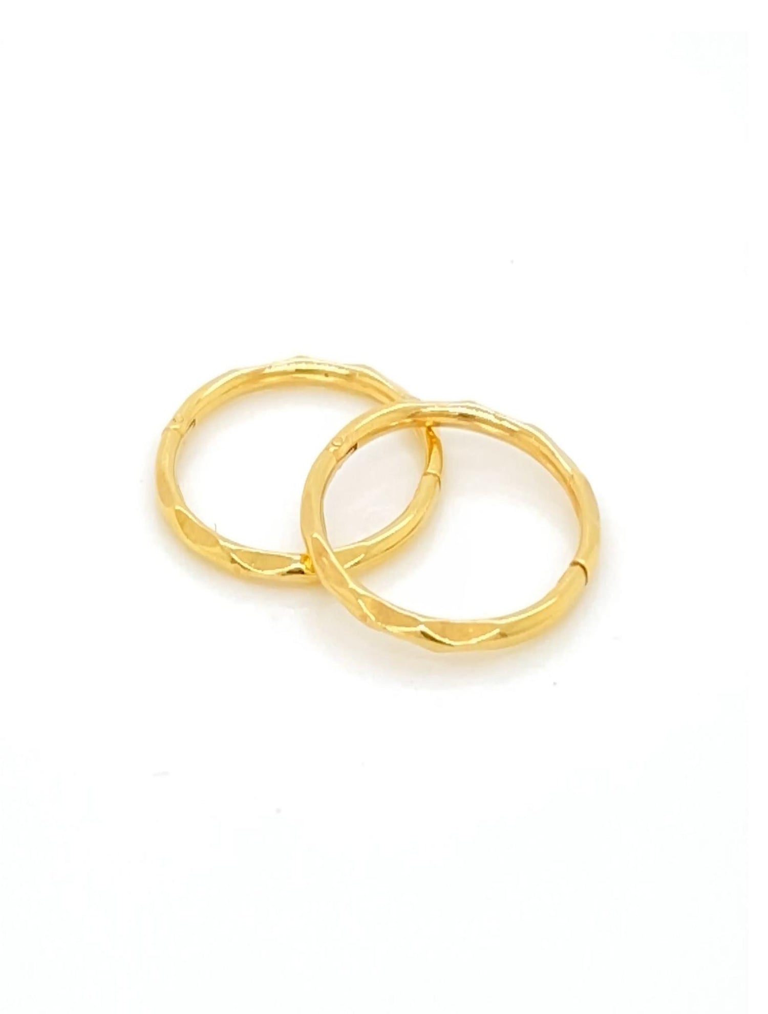 Medium Facet Hinged Sleeper Earrings in 9ct Gold