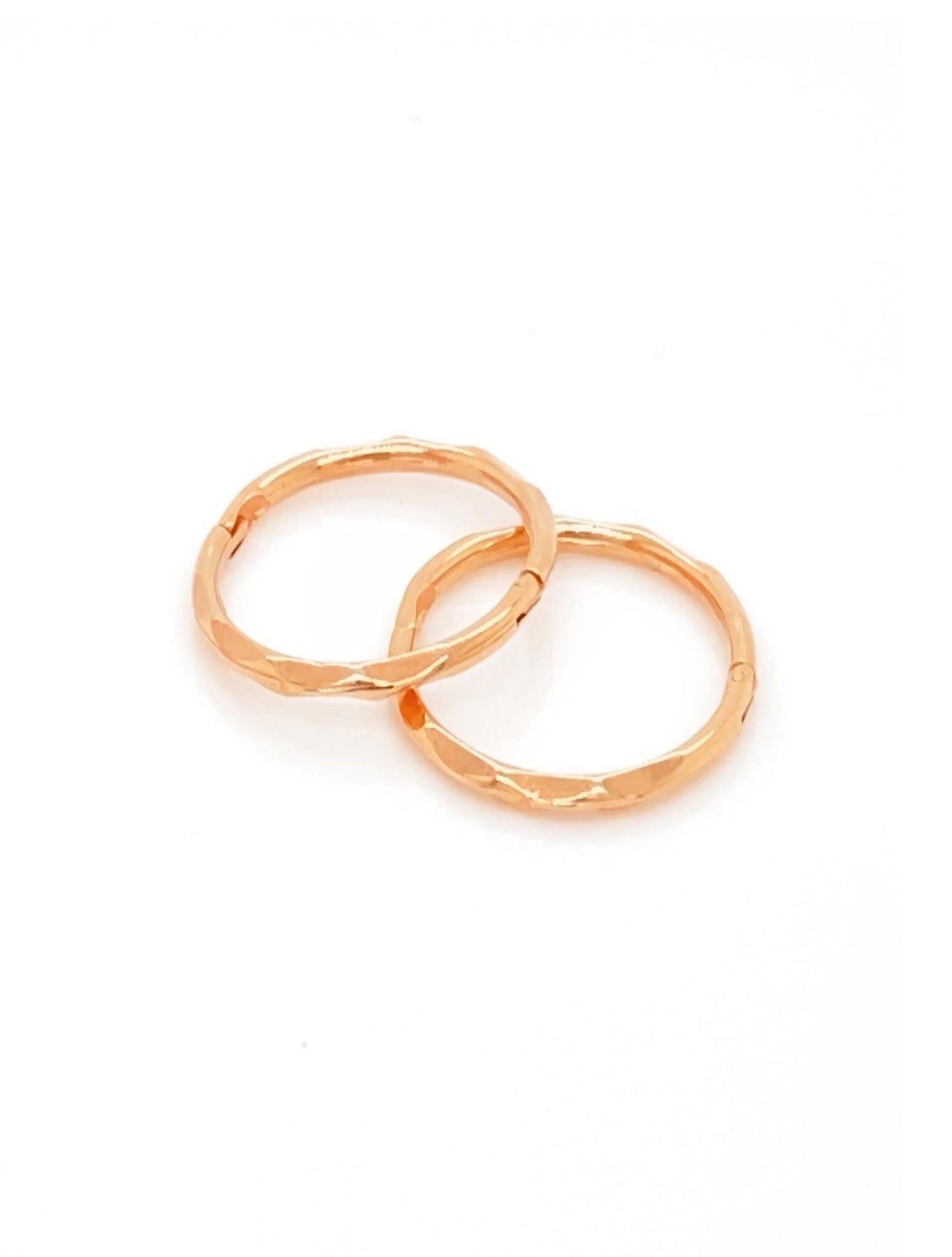 Medium Facet Hinged Sleeper Earrings in 14ct Rose