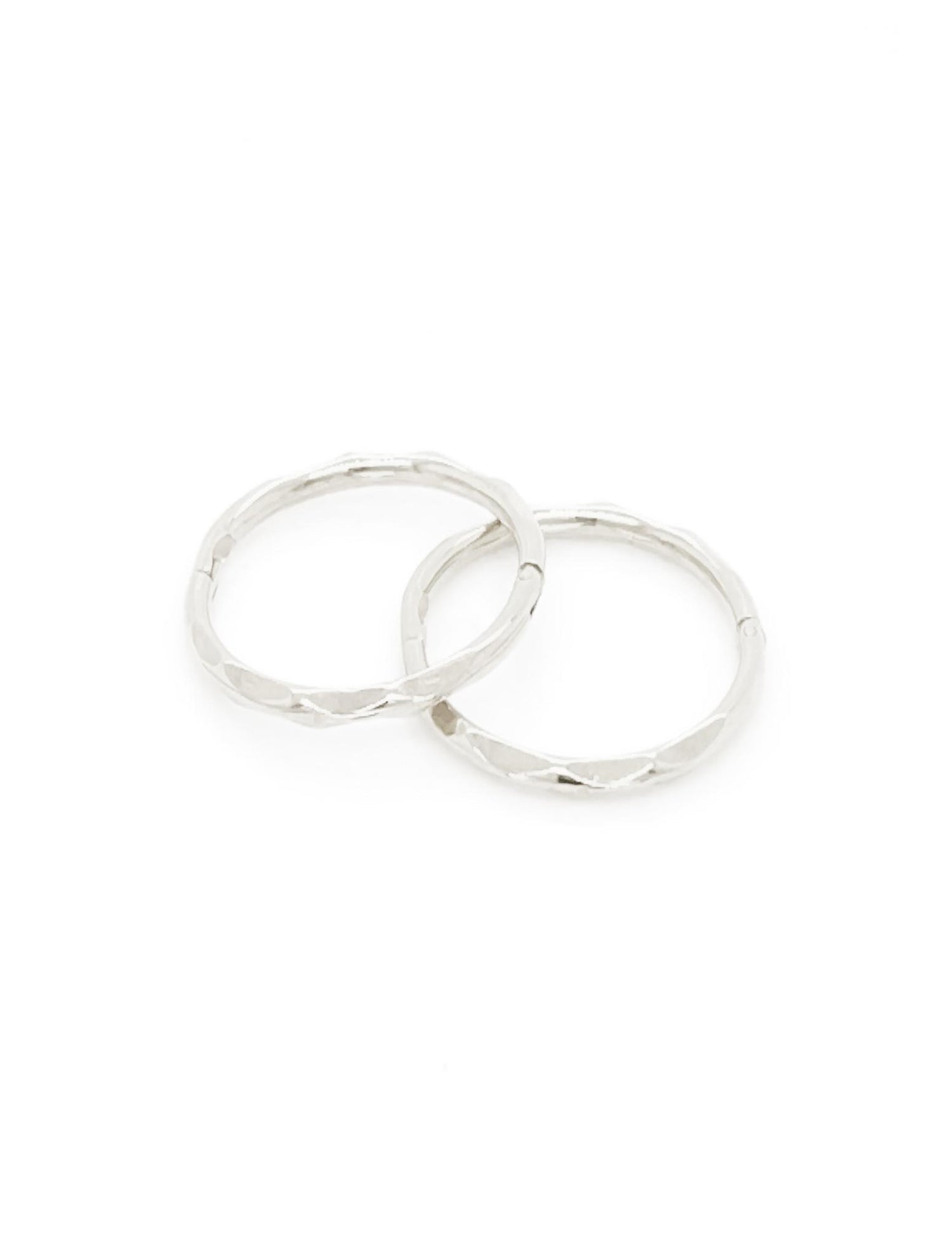Medium Facet Hinged Sleeper Earrings in Sterling Silver