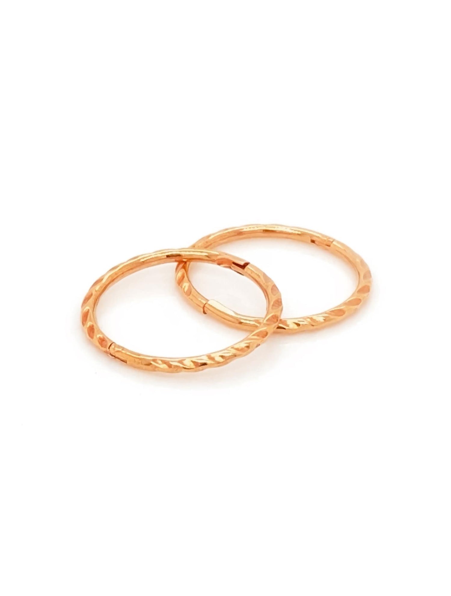 Medium Twist Hinged Sleeper Earrings in 9ct Rose Gold