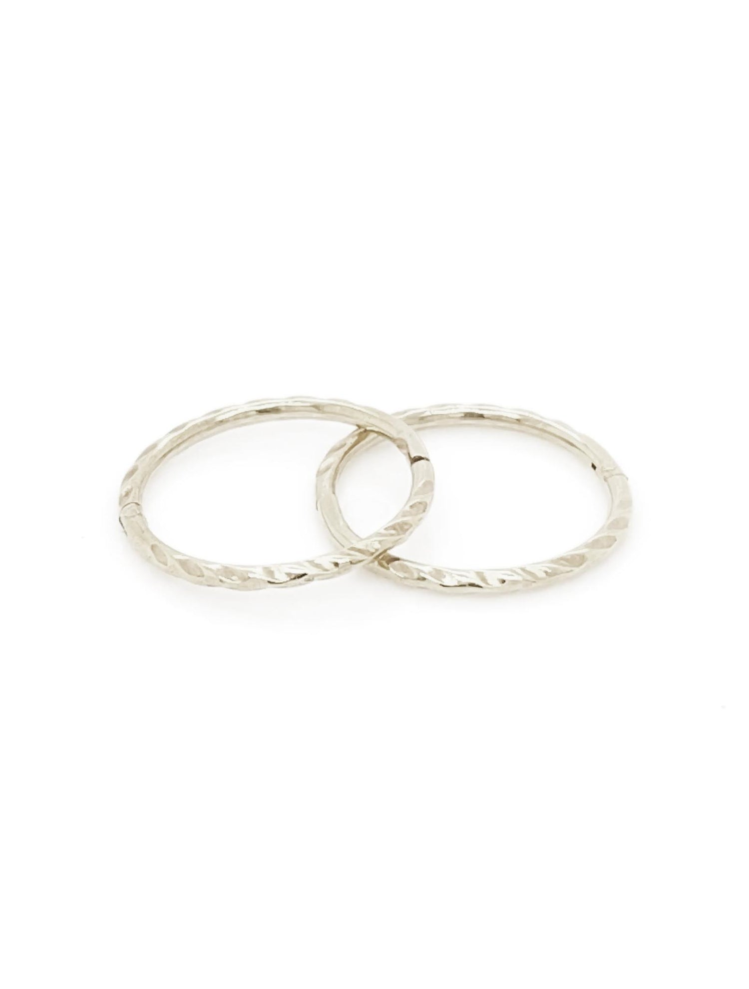 Medium Twist Hinged Sleeper Earrings in 9ct White Gold