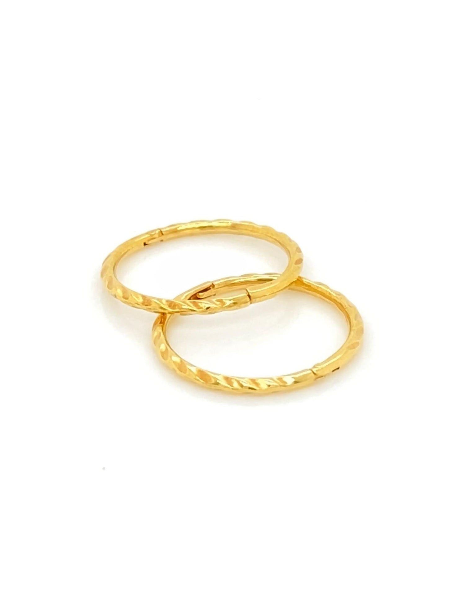 Medium Twist Hinged Sleeper Earrings in 9ct Gold