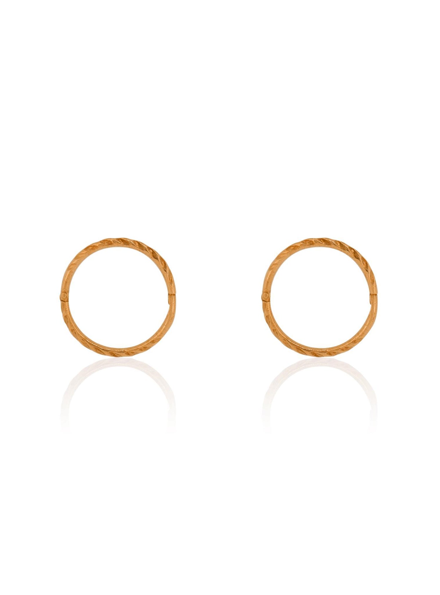 Medium Twist Hinged Sleeper Earrings in 14ct Rose