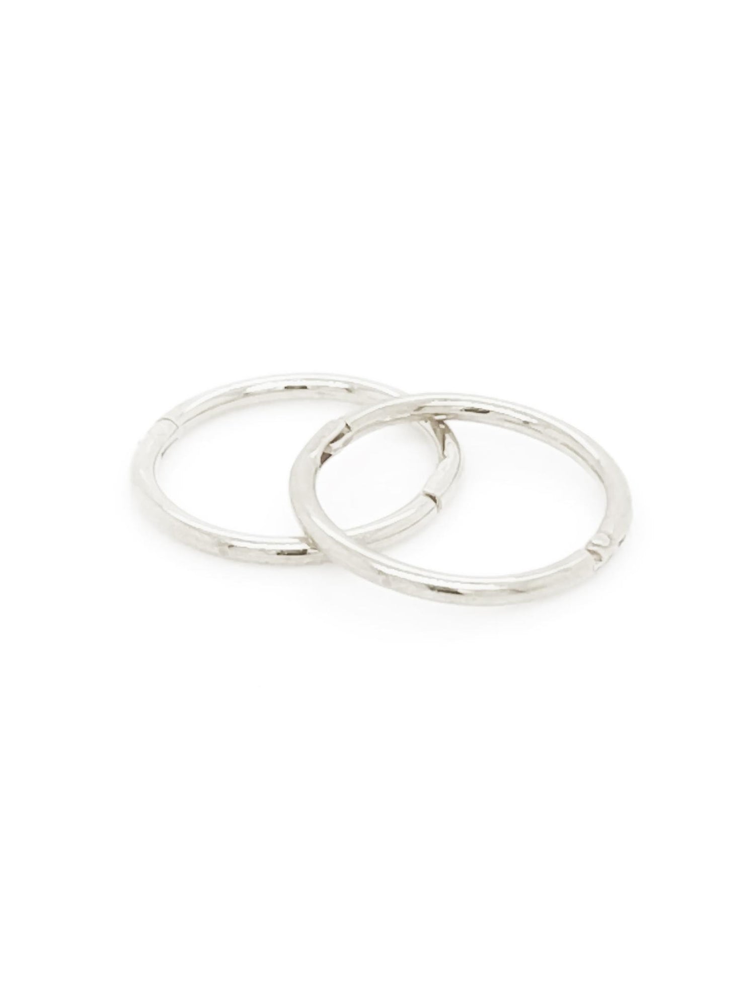 Small Plain Hinged Sleeper Hoop Earrings in Sterling Silver