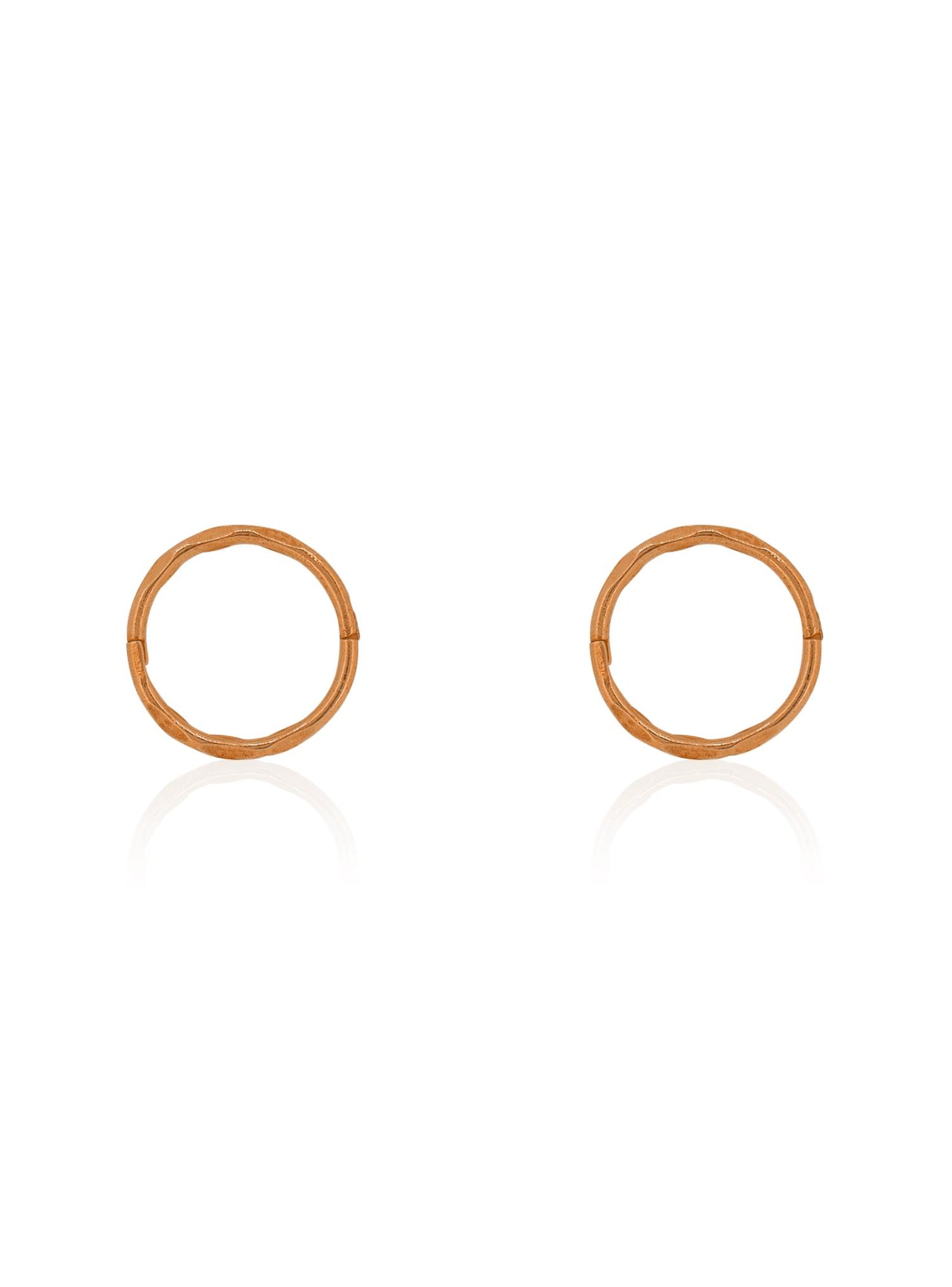 Small Facet Hinged Sleeper Hoop Earrings in 9ct Rose Gold
