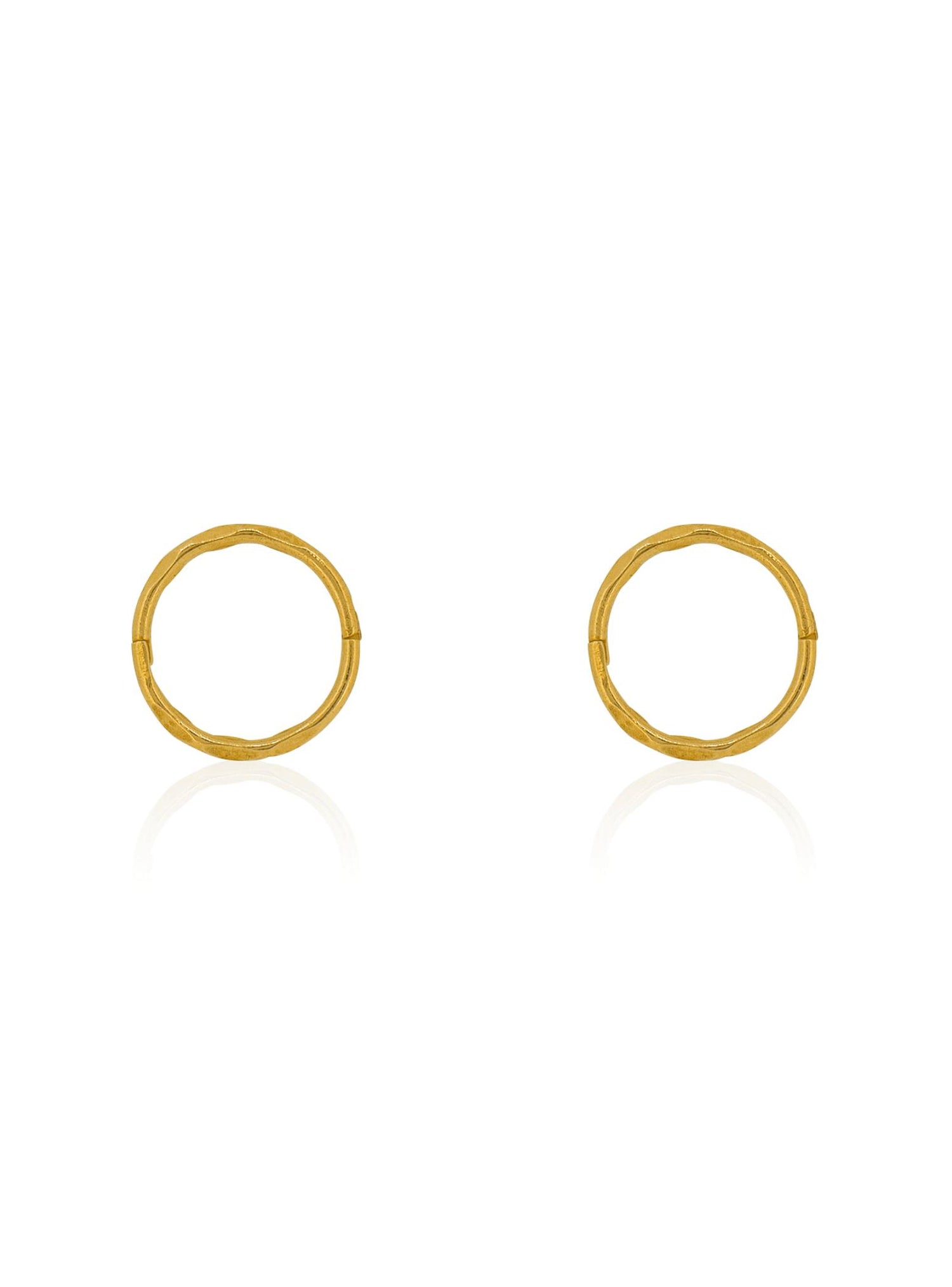 Small Facet Hinged Sleeper Hoop Earrings in 9ct Gold