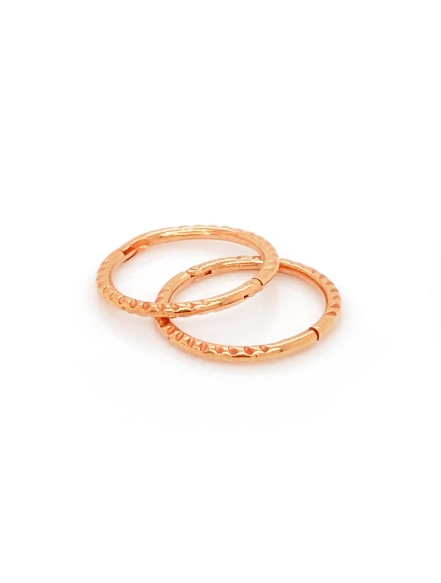 Small Twist Hinged Sleeper Hoop Earrings in 9ct Rose Gold
