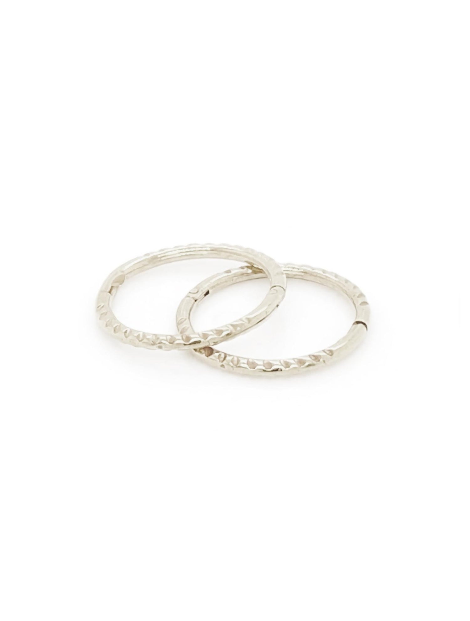 Small Twist Hinged Sleeper Hoop Earrings in 9ct White Gold