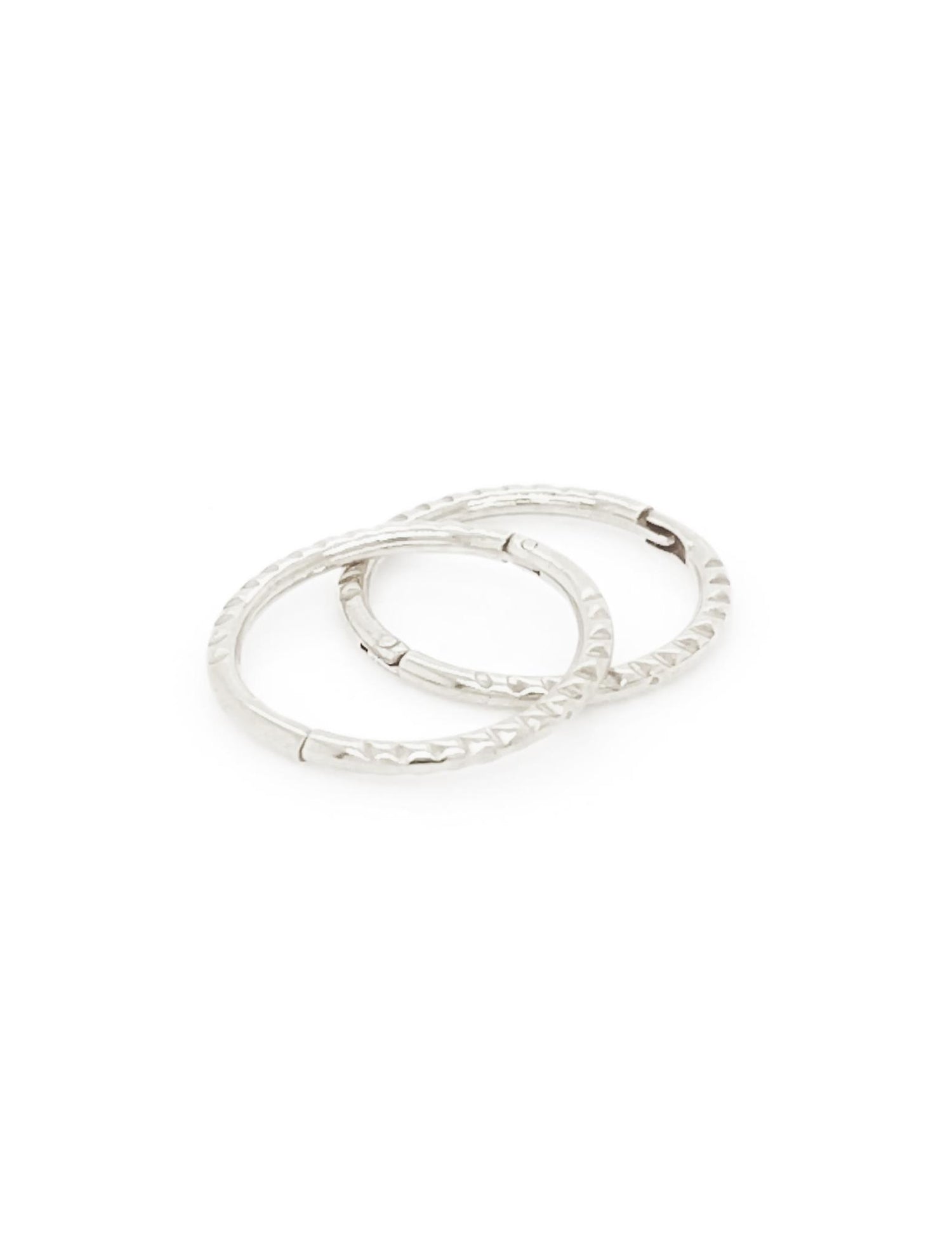 Small Twist Hinged Sleeper Hoop Earrings in Sterling Silver